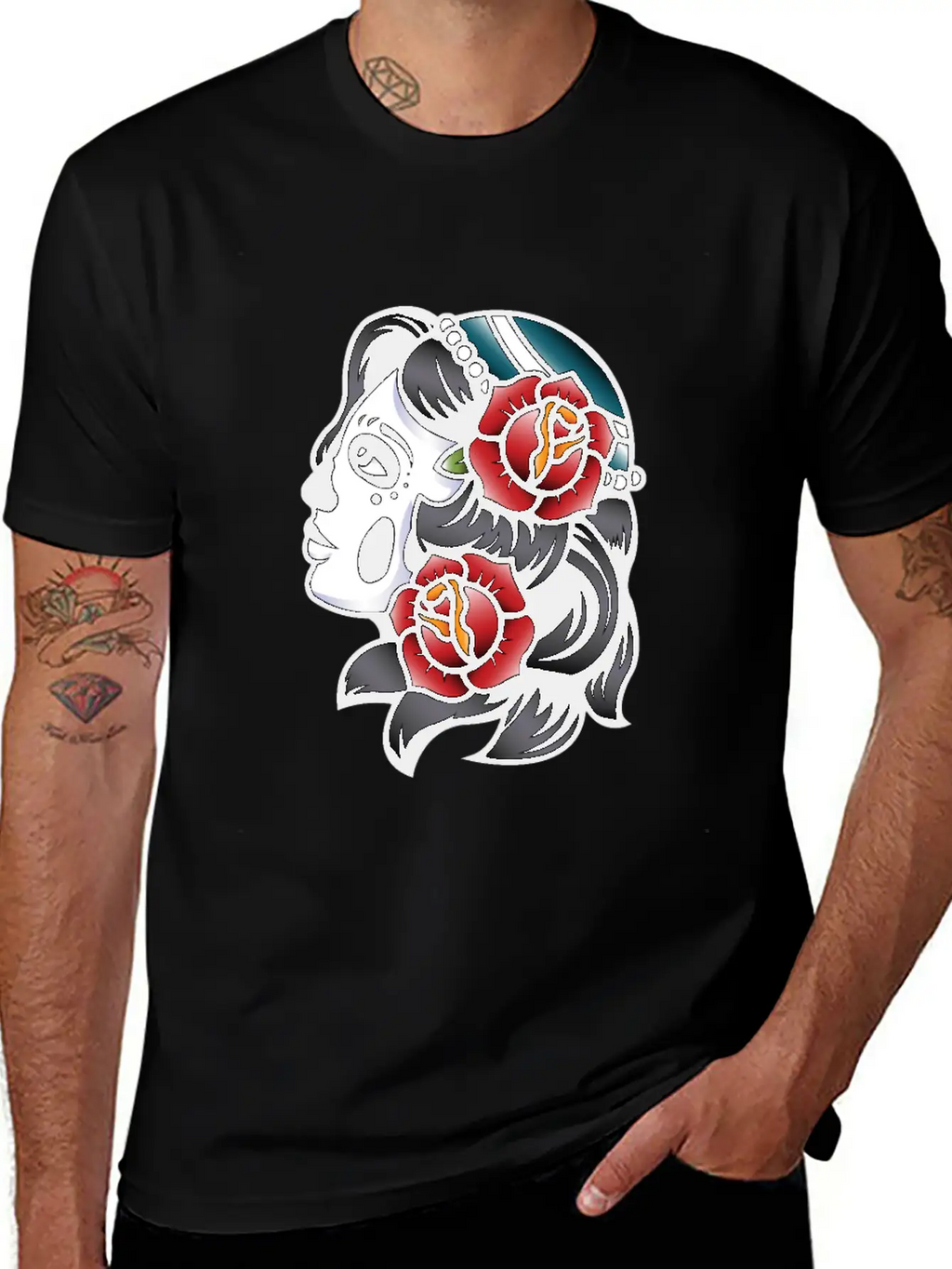 Skull Tattoo Breathable Soft Cotton T-Shirt – Timeless Casual Look