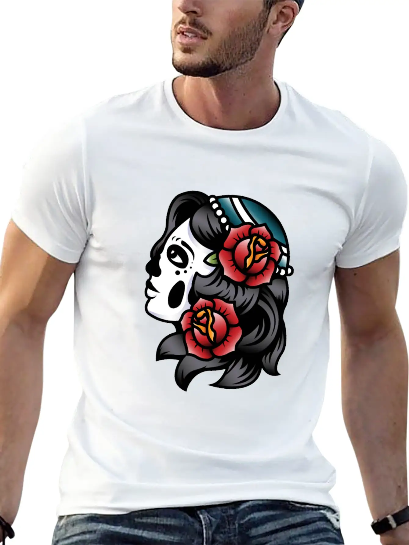 Skull Tattoo Breathable Soft Cotton T-Shirt – Timeless Casual Look