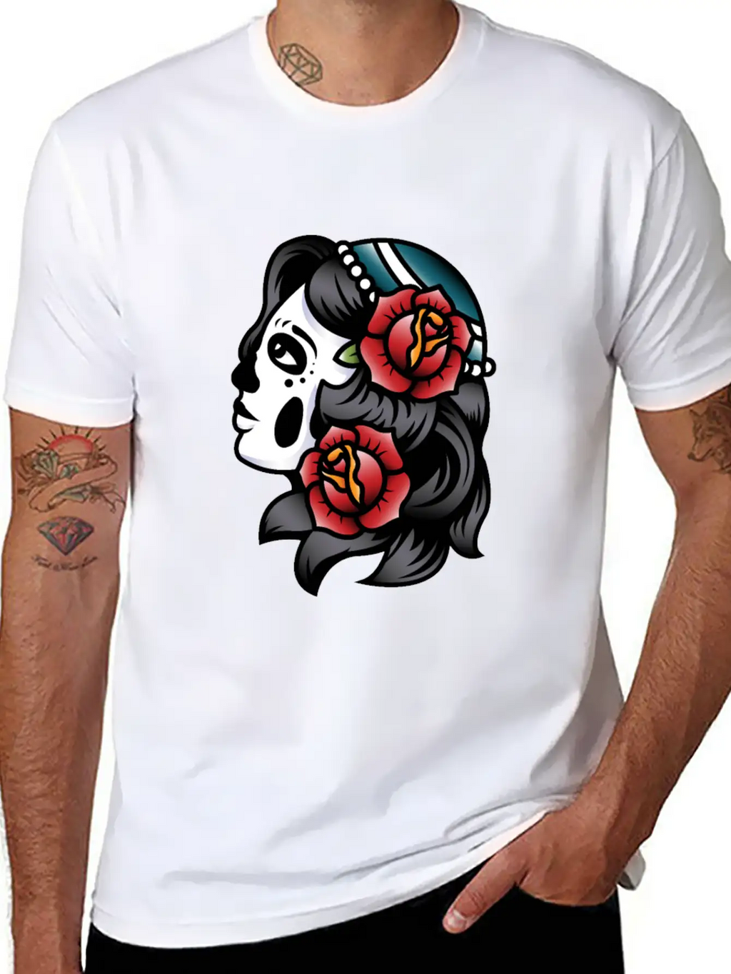 Skull Tattoo Breathable Soft Cotton T-Shirt – Timeless Casual Look