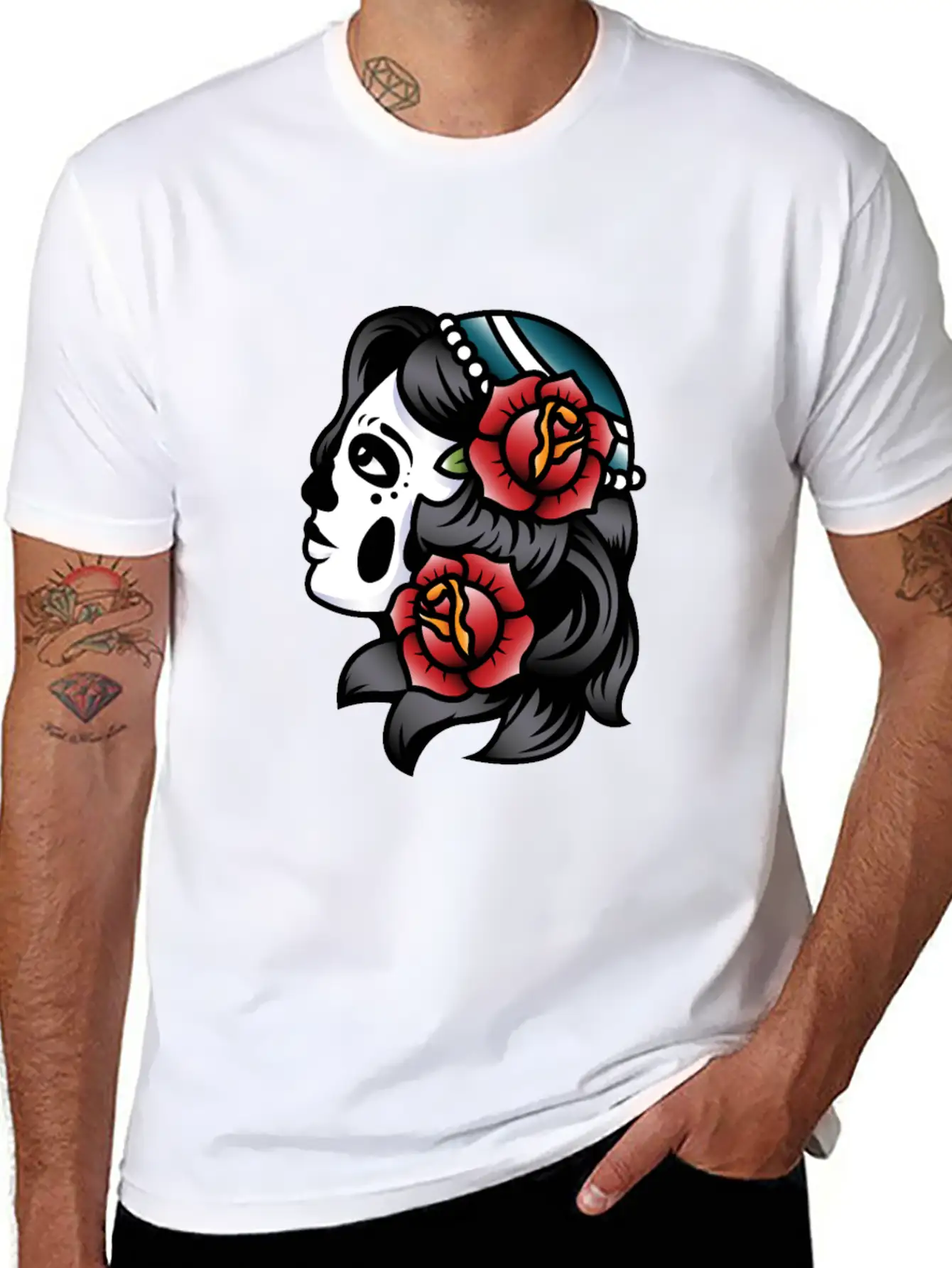 Skull Tattoo Breathable Soft Cotton T-Shirt – Timeless Casual Look