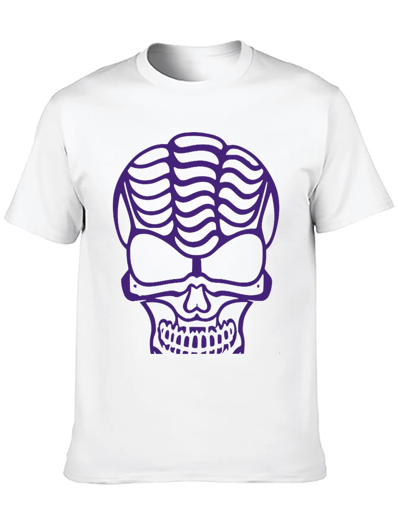 Skull With Brain Vector Single Color Breathable Graphic T-Shirt – Perfect For Casual Days