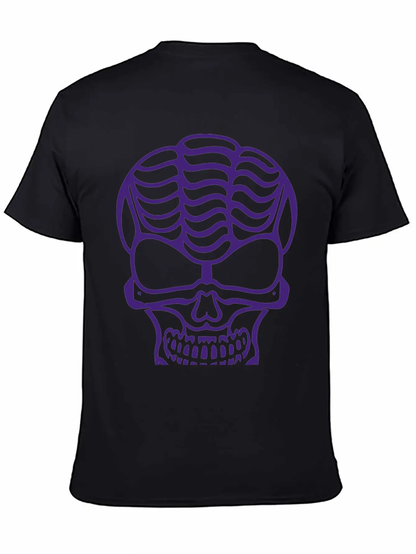 Skull With Brain Vector Single Color Breathable Graphic T-Shirt – Perfect For Casual Days