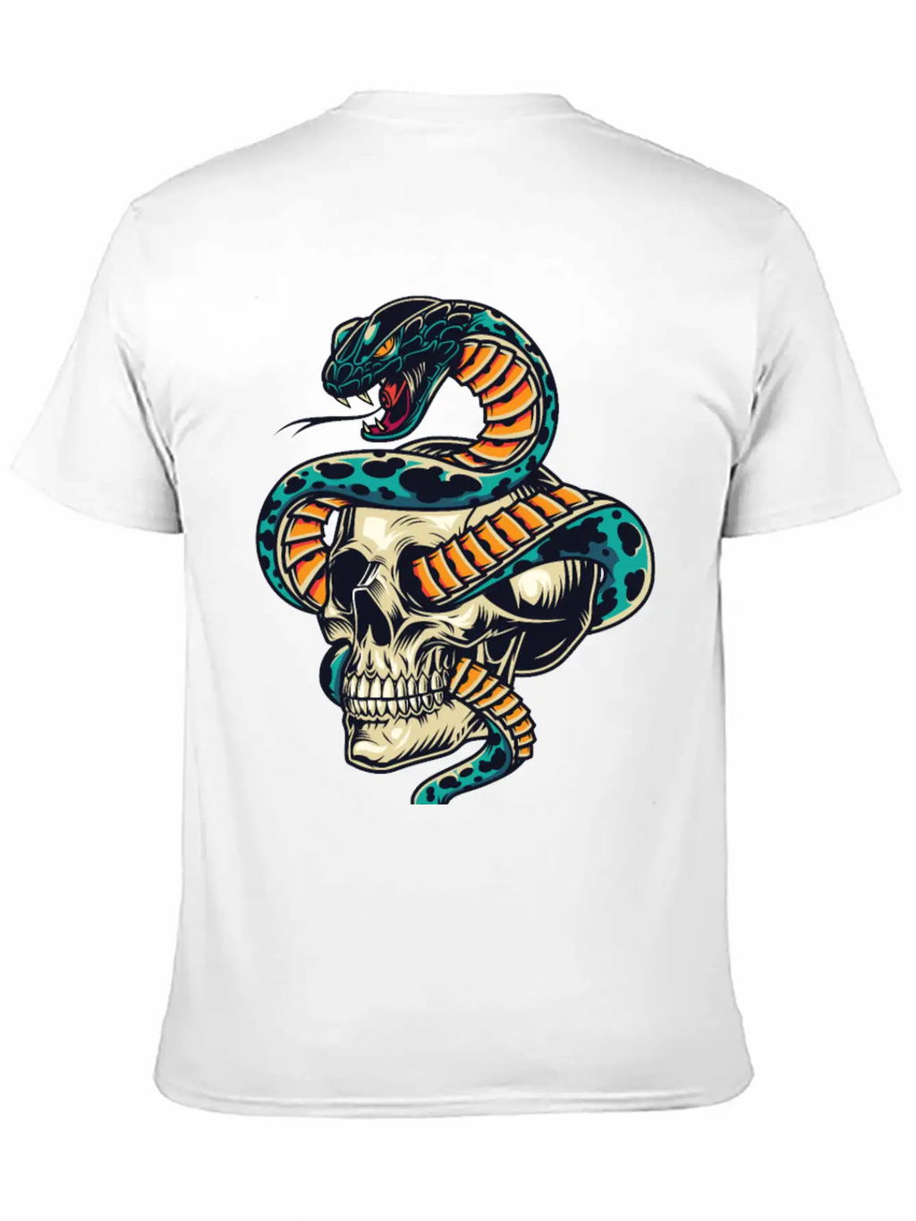 Skull With Snake Inside It Classic Cotton Tee – Unisex Comfort For Any Season