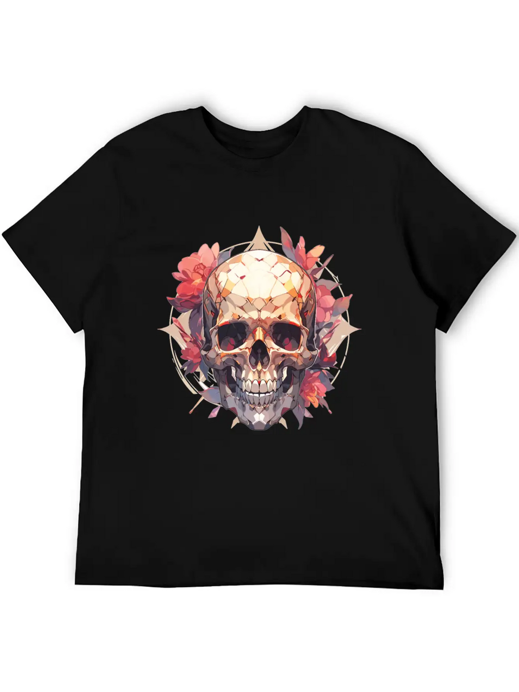 Skulls Skull Skull Skull Flowers Breathable Graphic T-Shirt – Perfect For Casual Days