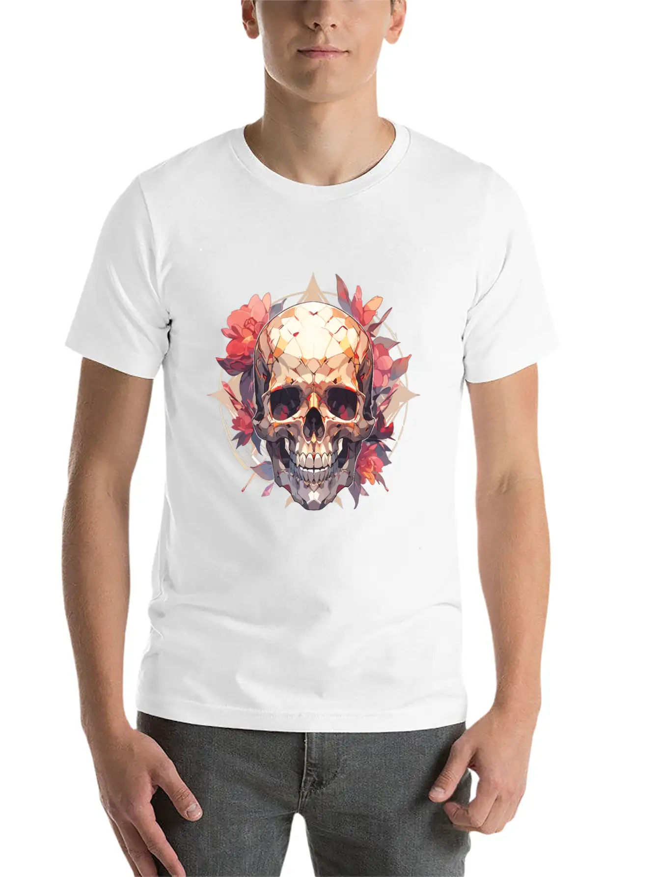 Skulls Skull Skull Skull Flowers Breathable Graphic T-Shirt – Perfect For Casual Days