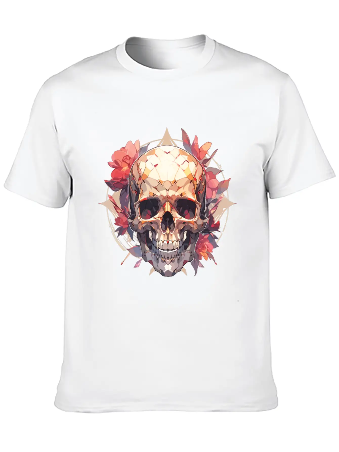 Skulls Skull Skull Skull Flowers Breathable Graphic T-Shirt – Perfect For Casual Days