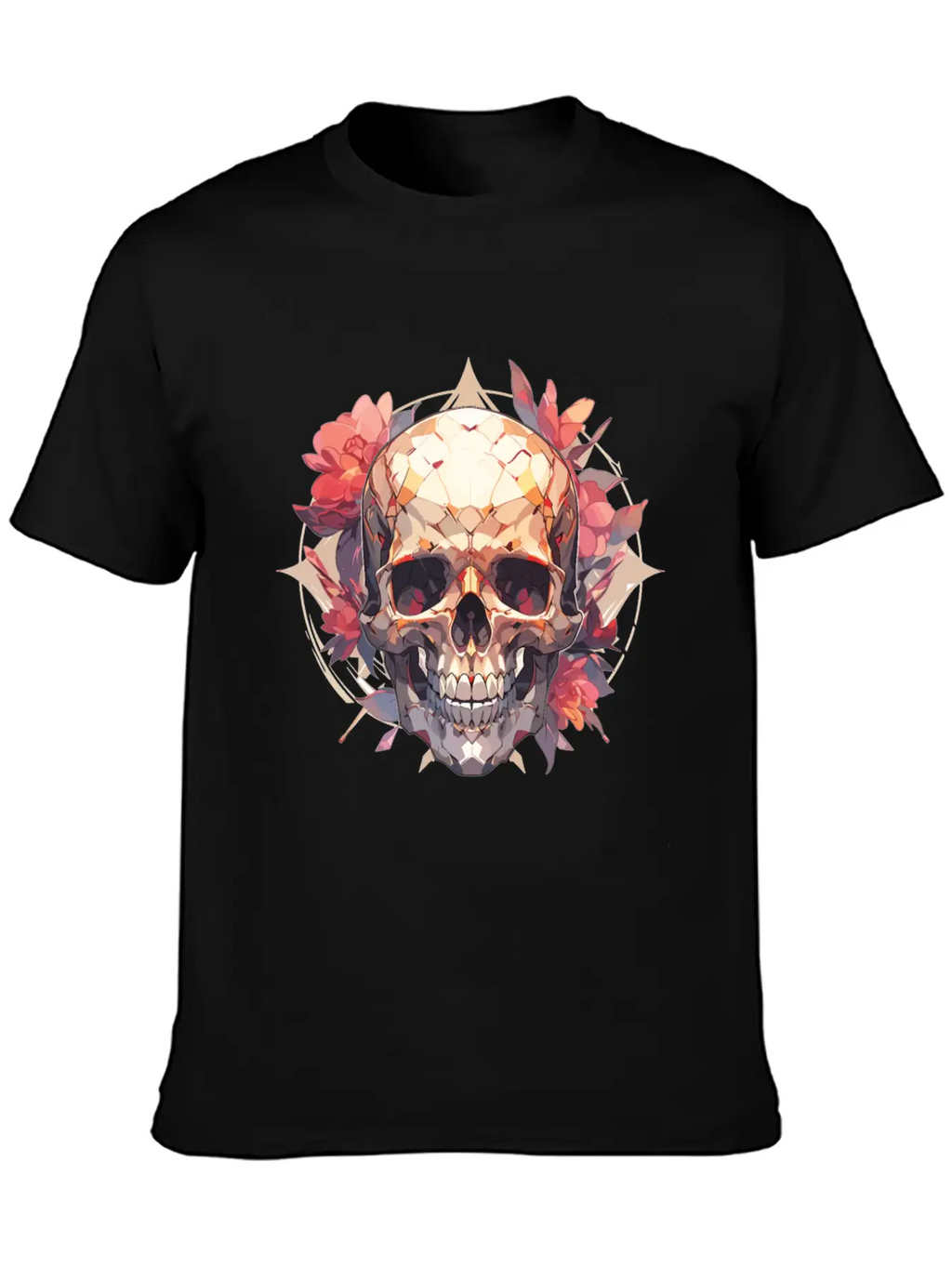 Skulls Skull Skull Skull Flowers Breathable Graphic T-Shirt – Perfect For Casual Days