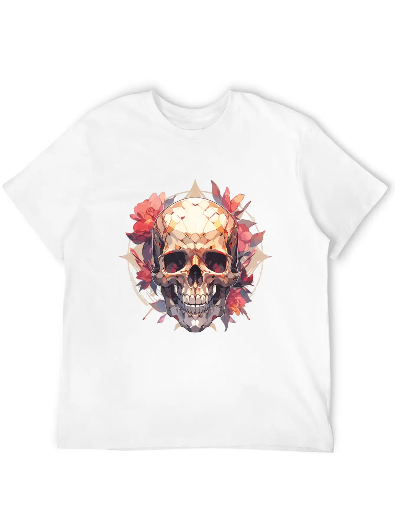 Skulls Skull Skull Skull Flowers Breathable Graphic T-Shirt – Perfect For Casual Days