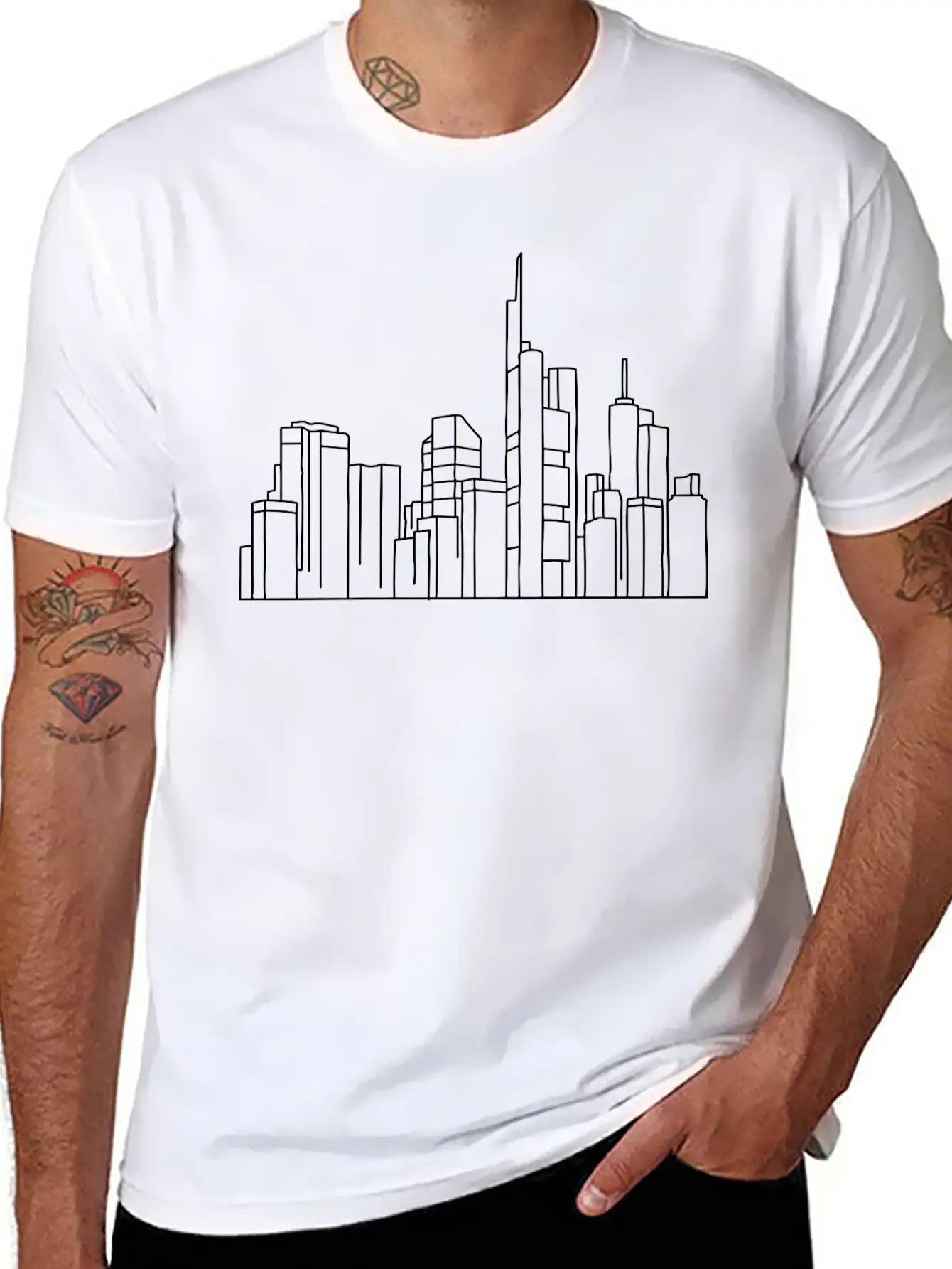 Skyline Of Frankfurt Unisex Casual T-Shirt – Clean Design For Daily Comfort