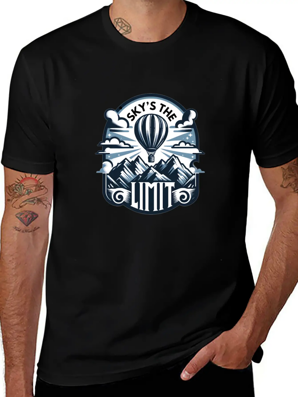 Sky's The Limit, Mountains Stylish Everyday T-Shirt – Unisex Basic Cotton Tee