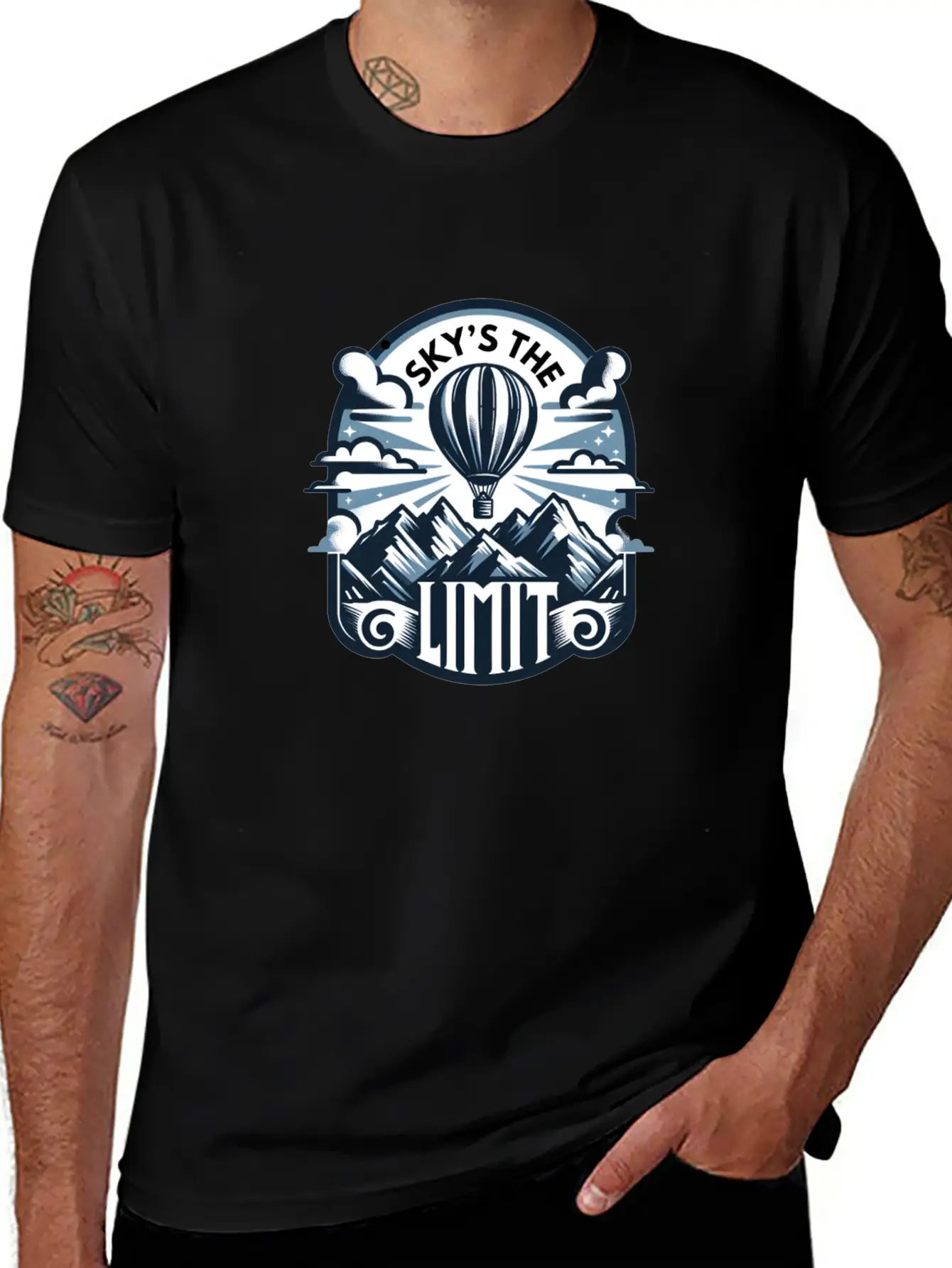 Sky's The Limit, Mountains Stylish Everyday T-Shirt – Unisex Basic Cotton Tee