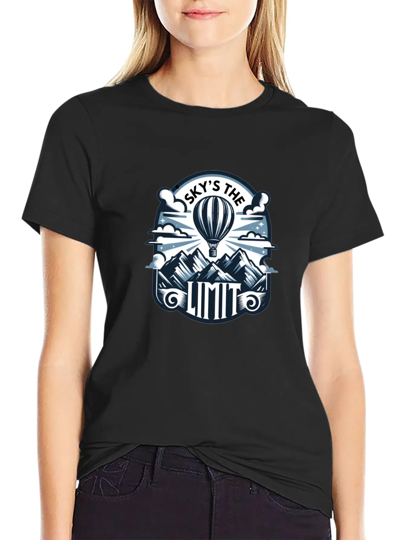 Sky's The Limit, Mountains Stylish Everyday T-Shirt – Unisex Basic Cotton Tee