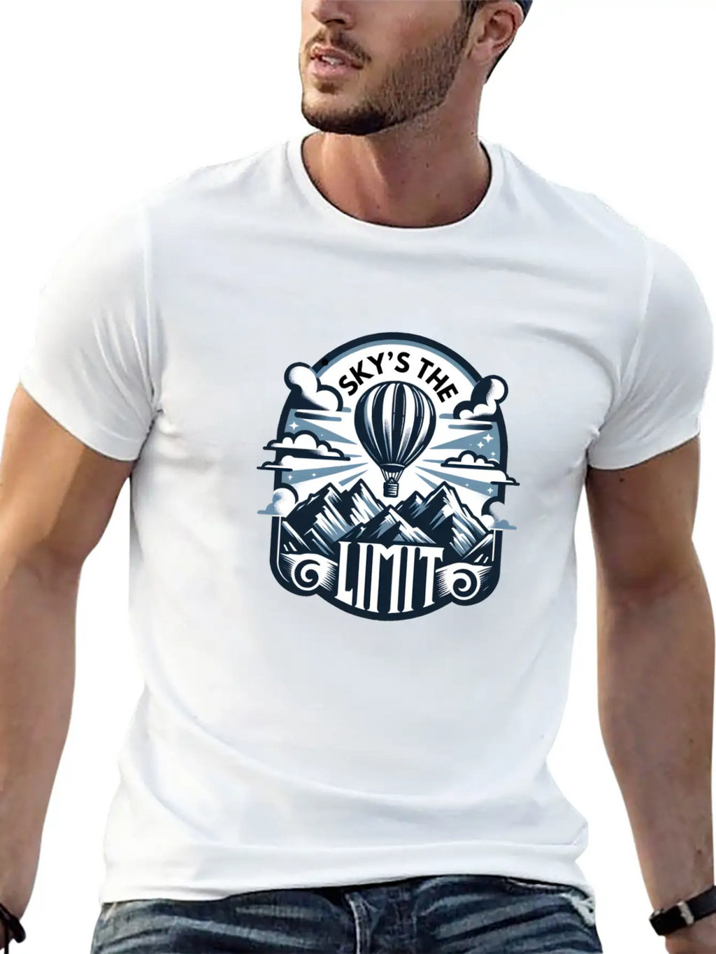 Sky's The Limit, Mountains Stylish Everyday T-Shirt – Unisex Basic Cotton Tee