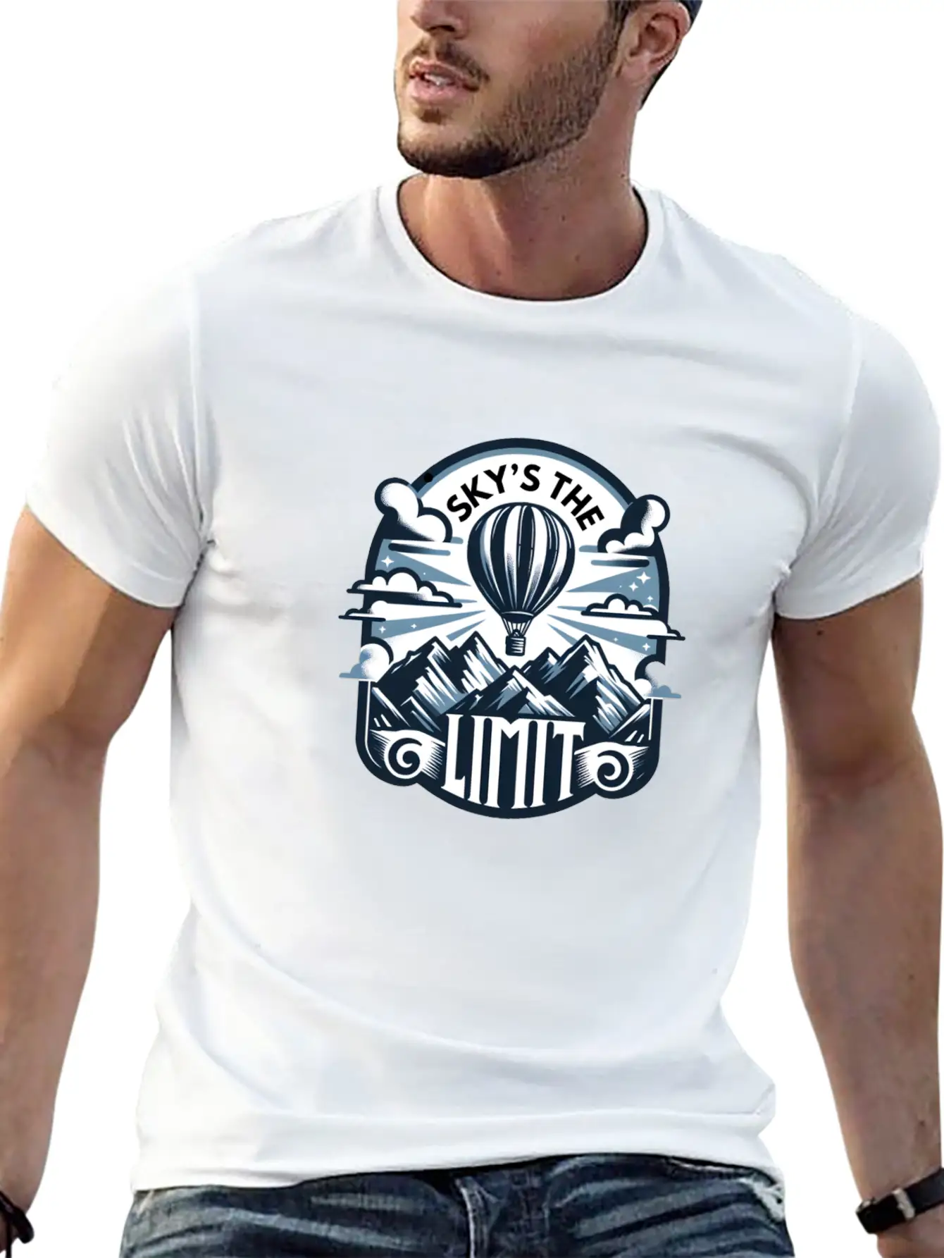 Sky's The Limit, Mountains Stylish Everyday T-Shirt – Unisex Basic Cotton Tee