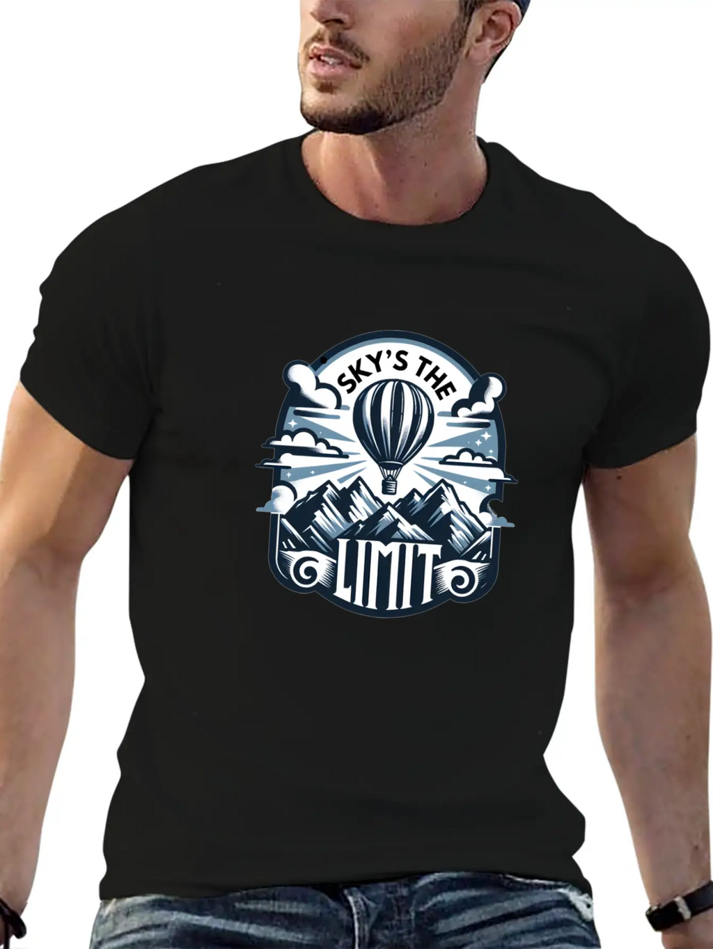 Sky's The Limit, Mountains Stylish Everyday T-Shirt – Unisex Basic Cotton Tee