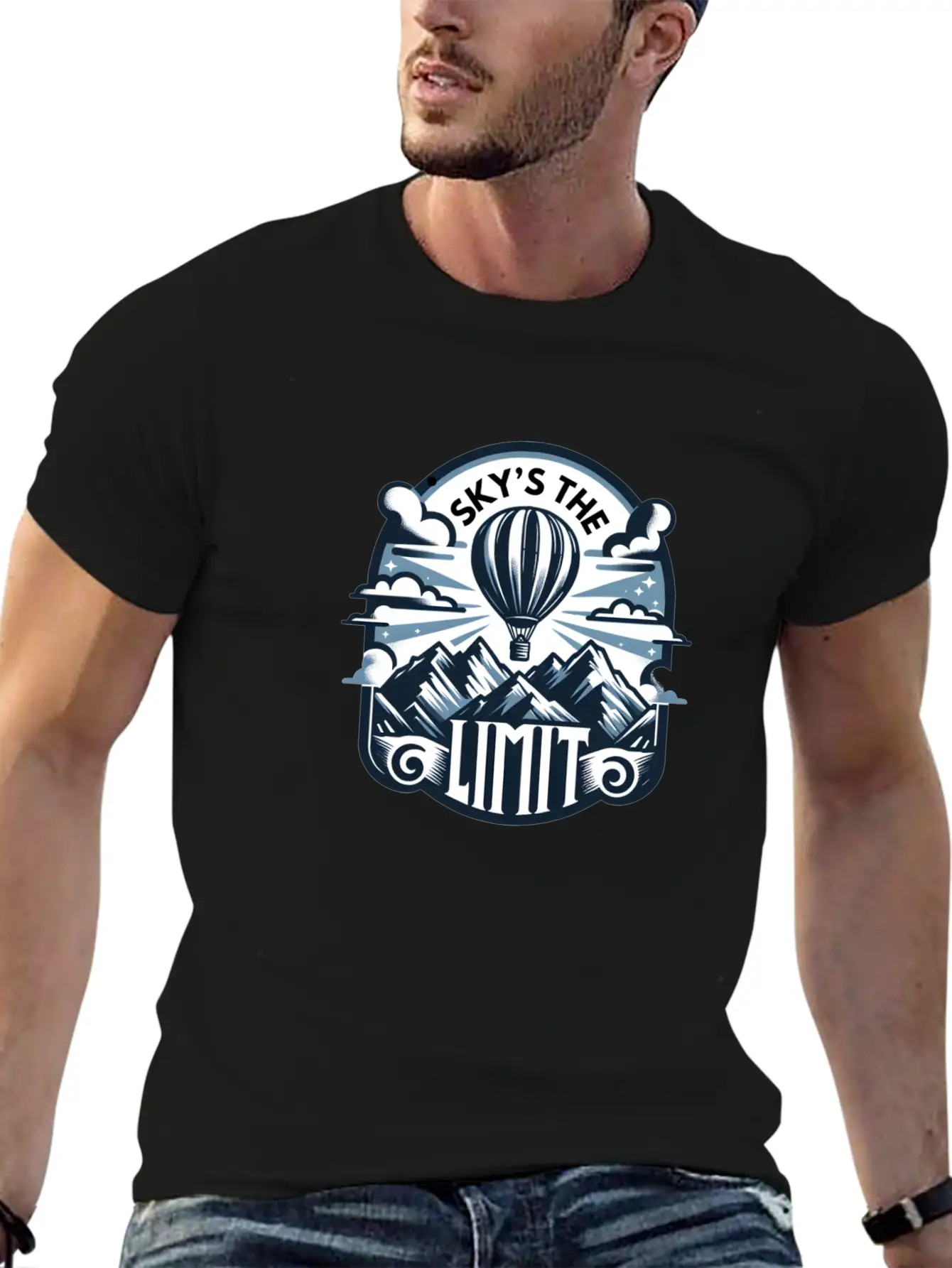 Sky's The Limit, Mountains Stylish Everyday T-Shirt – Unisex Basic Cotton Tee