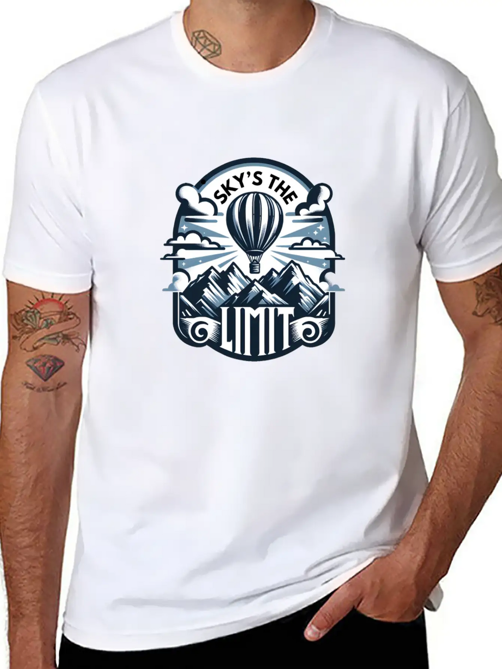 Sky's The Limit, Mountains Stylish Everyday T-Shirt – Unisex Basic Cotton Tee