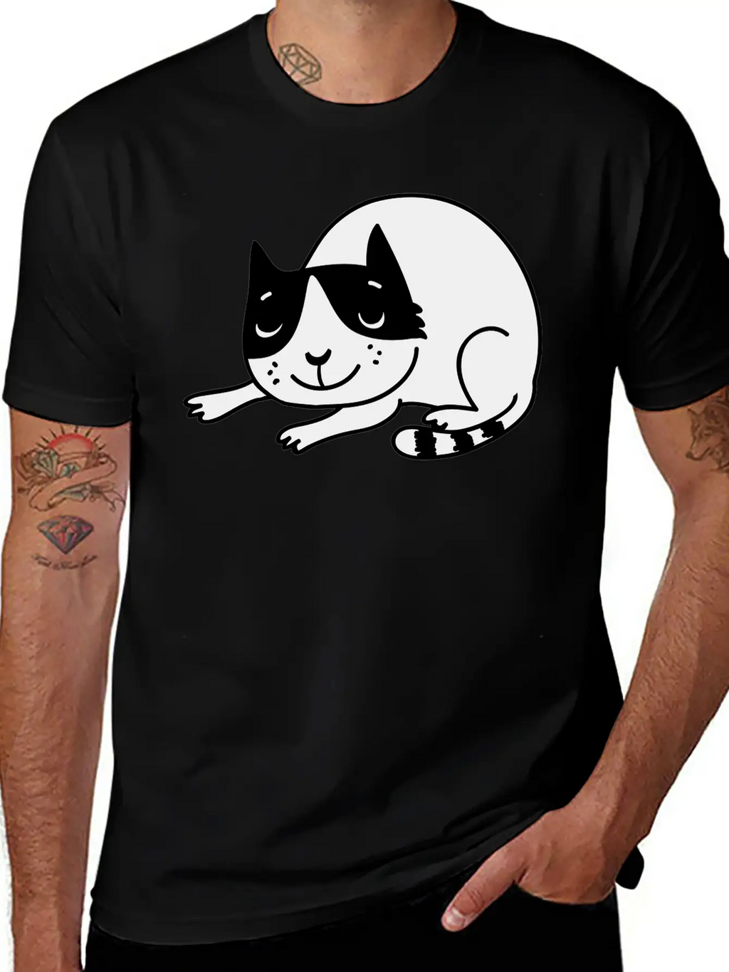 Sleeping Cat Unisex Casual T-Shirt – Clean Design For Daily Comfort
