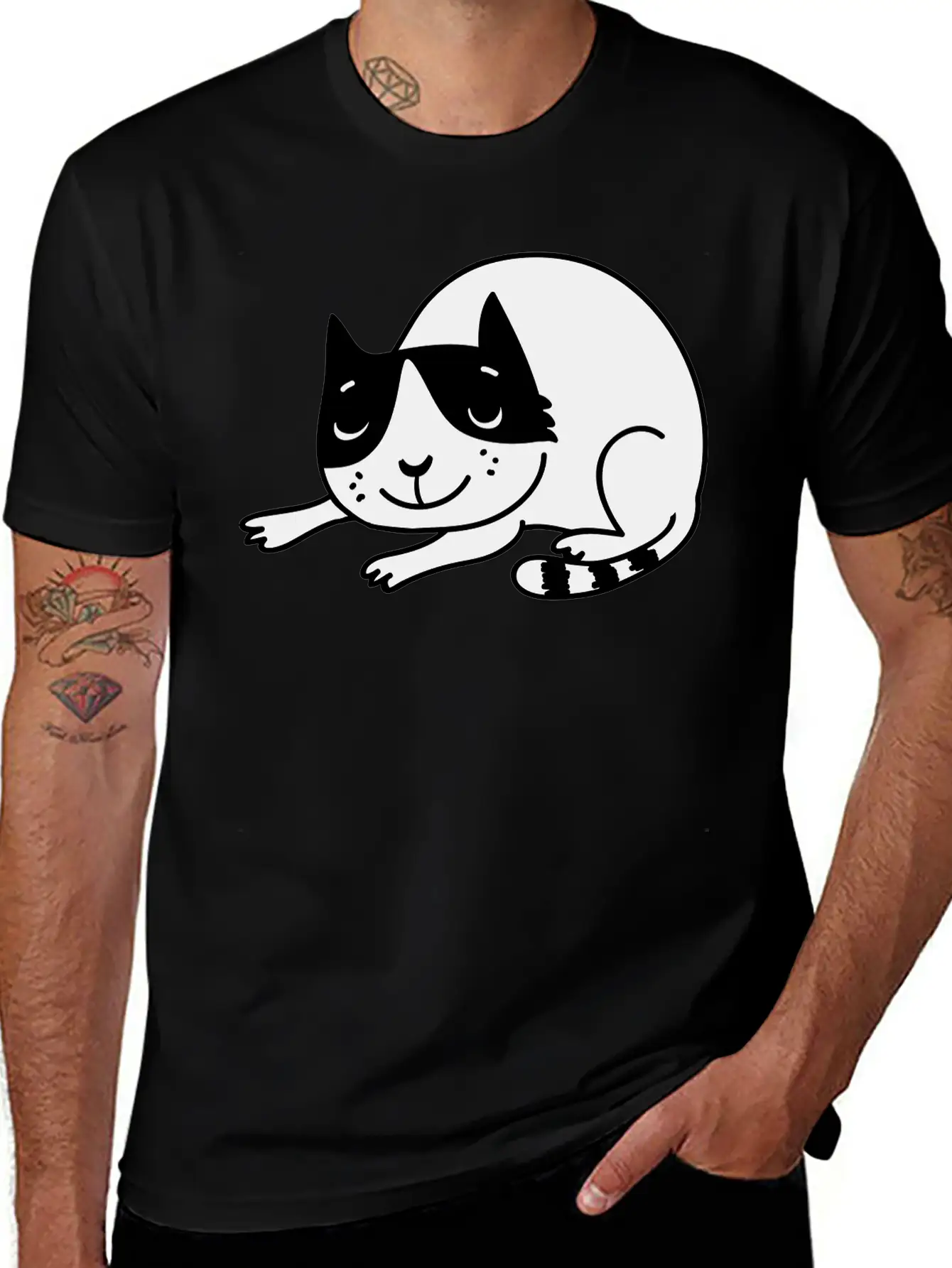 Sleeping Cat Unisex Casual T-Shirt – Clean Design For Daily Comfort