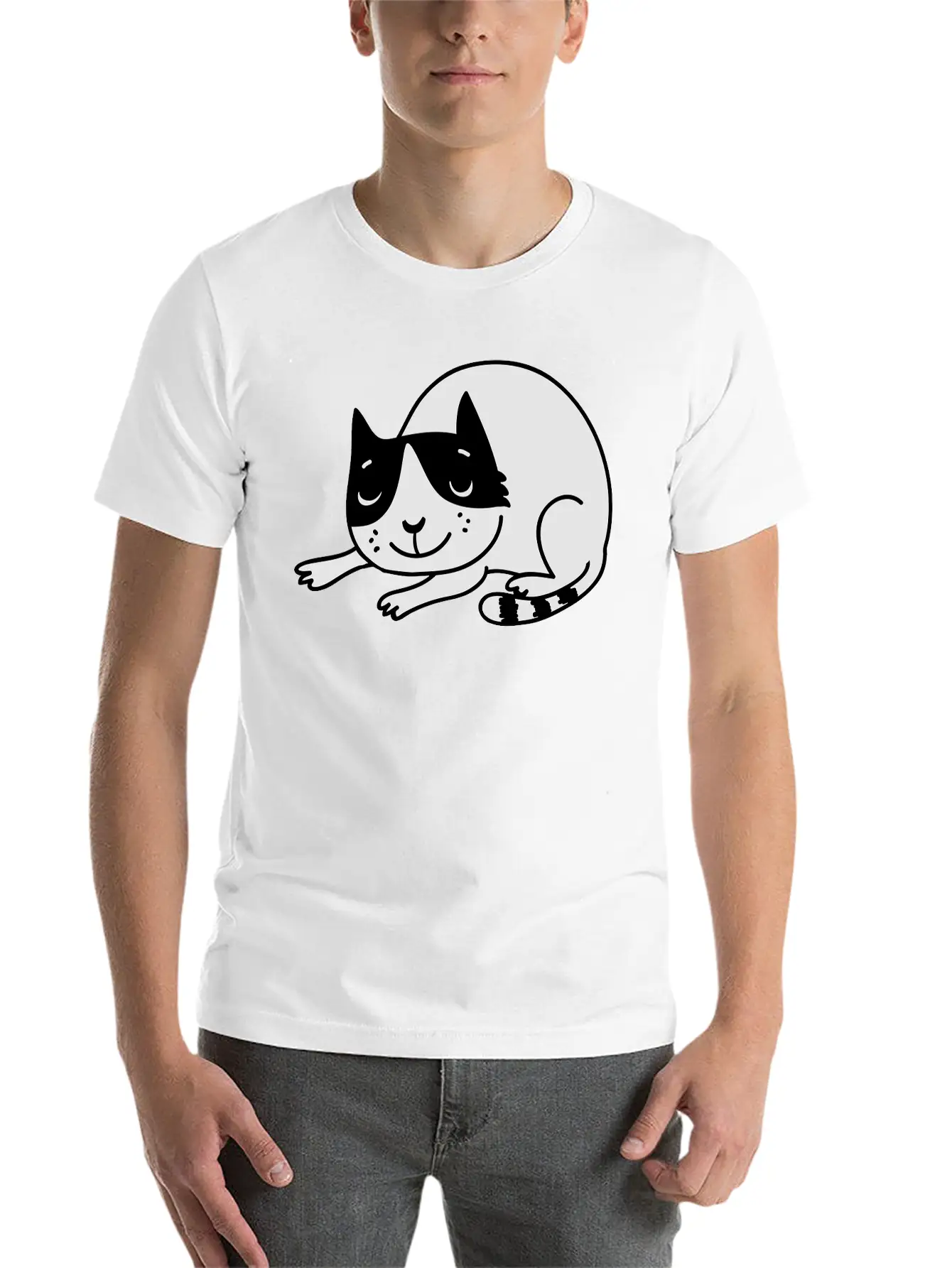 Sleeping Cat Unisex Casual T-Shirt – Clean Design For Daily Comfort