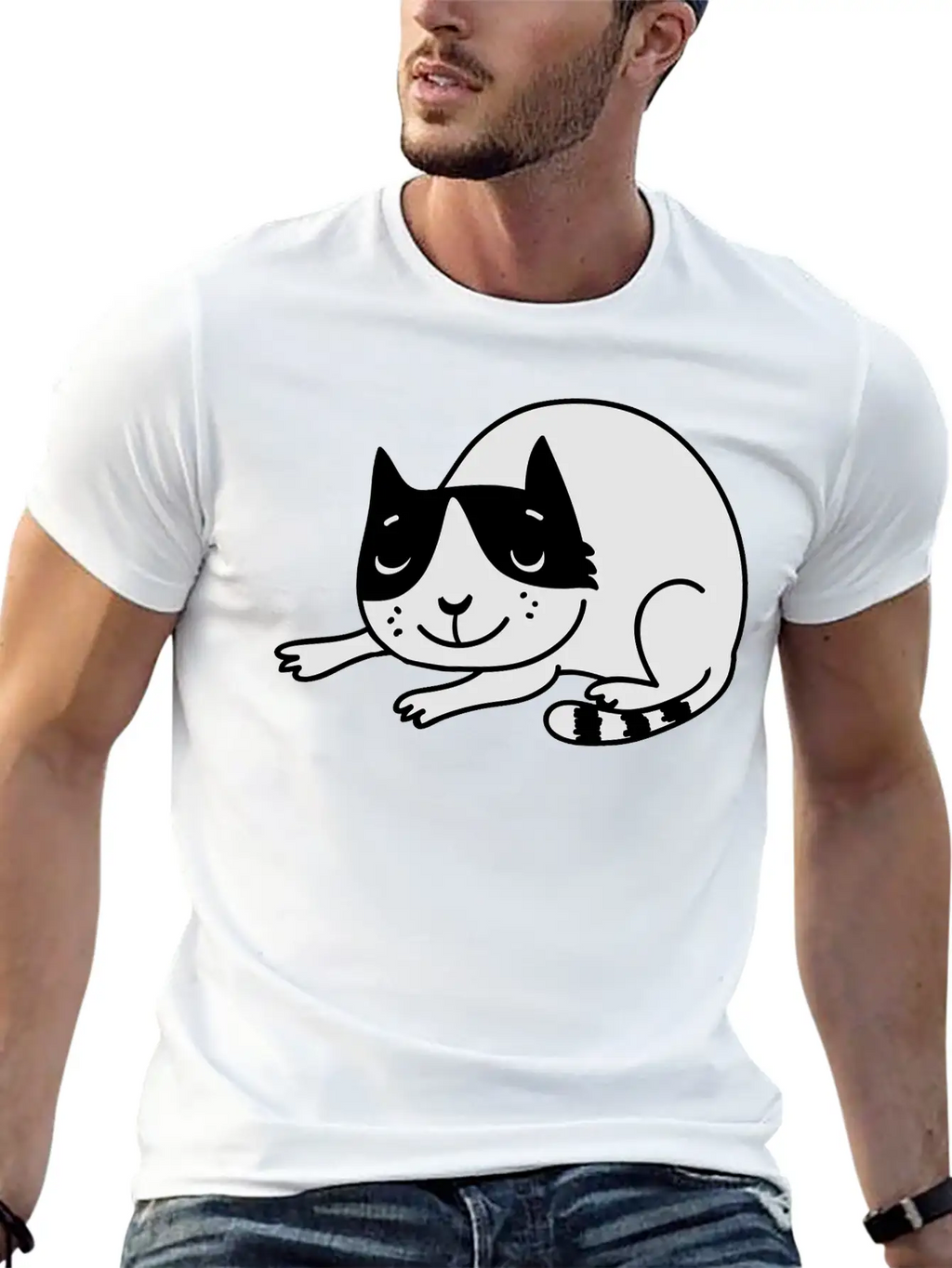 Sleeping Cat Unisex Casual T-Shirt – Clean Design For Daily Comfort
