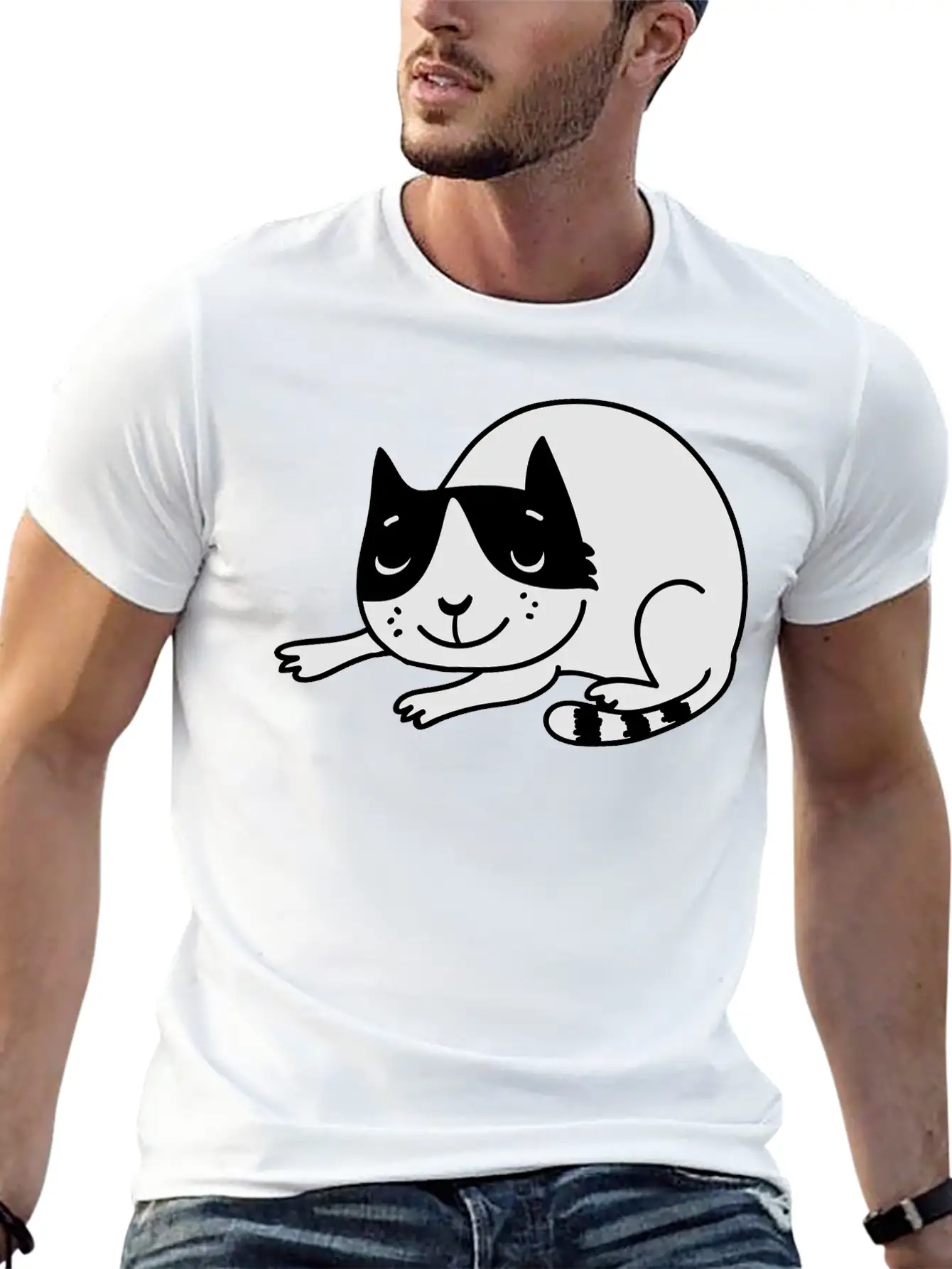 Sleeping Cat Unisex Casual T-Shirt – Clean Design For Daily Comfort