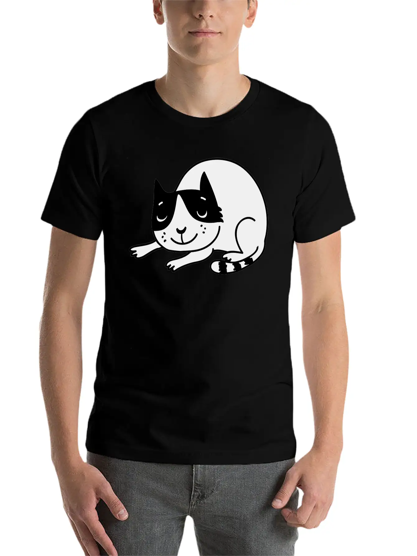Sleeping Cat Unisex Casual T-Shirt – Clean Design For Daily Comfort