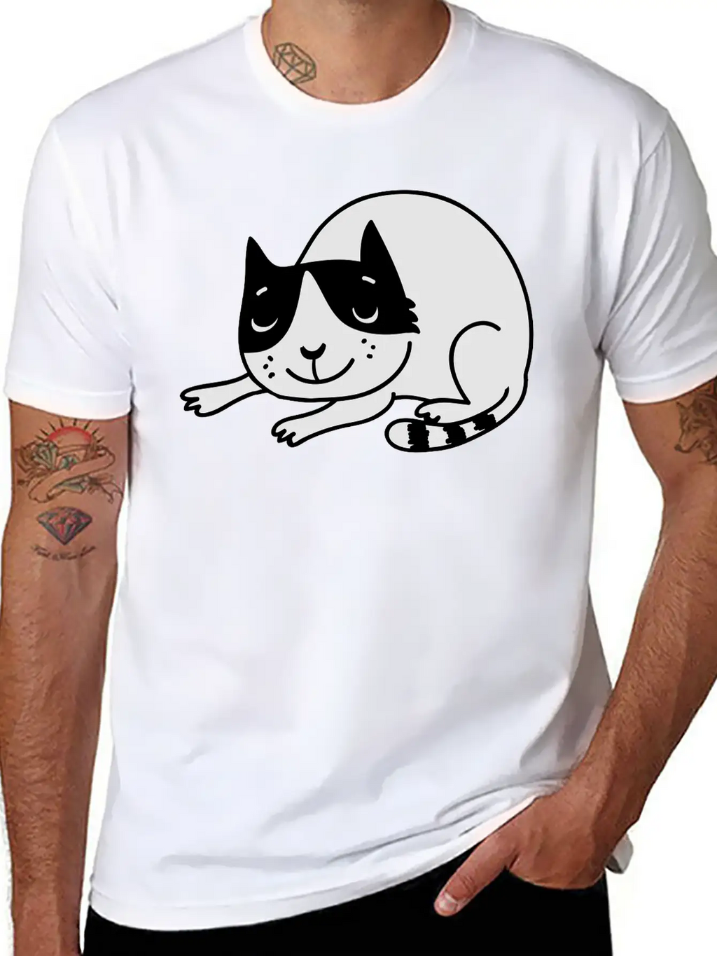 Sleeping Cat Unisex Casual T-Shirt – Clean Design For Daily Comfort