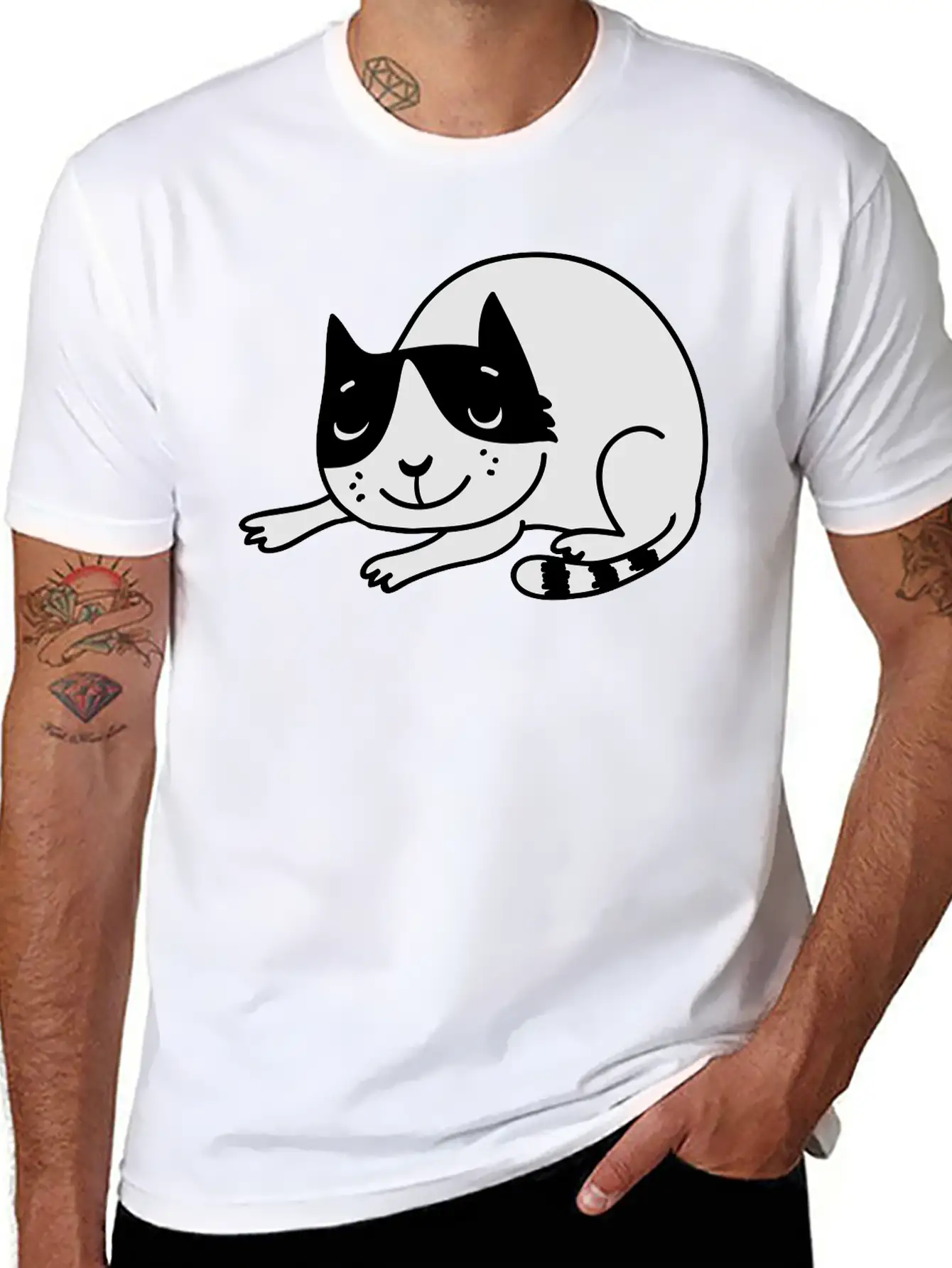 Sleeping Cat Unisex Casual T-Shirt – Clean Design For Daily Comfort