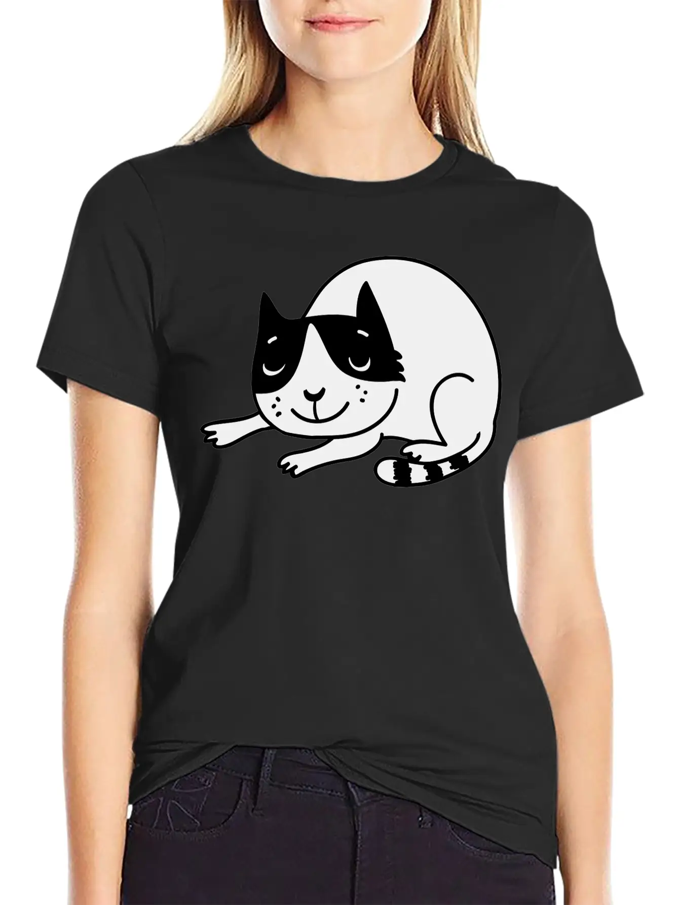 Sleeping Cat Unisex Casual T-Shirt – Clean Design For Daily Comfort