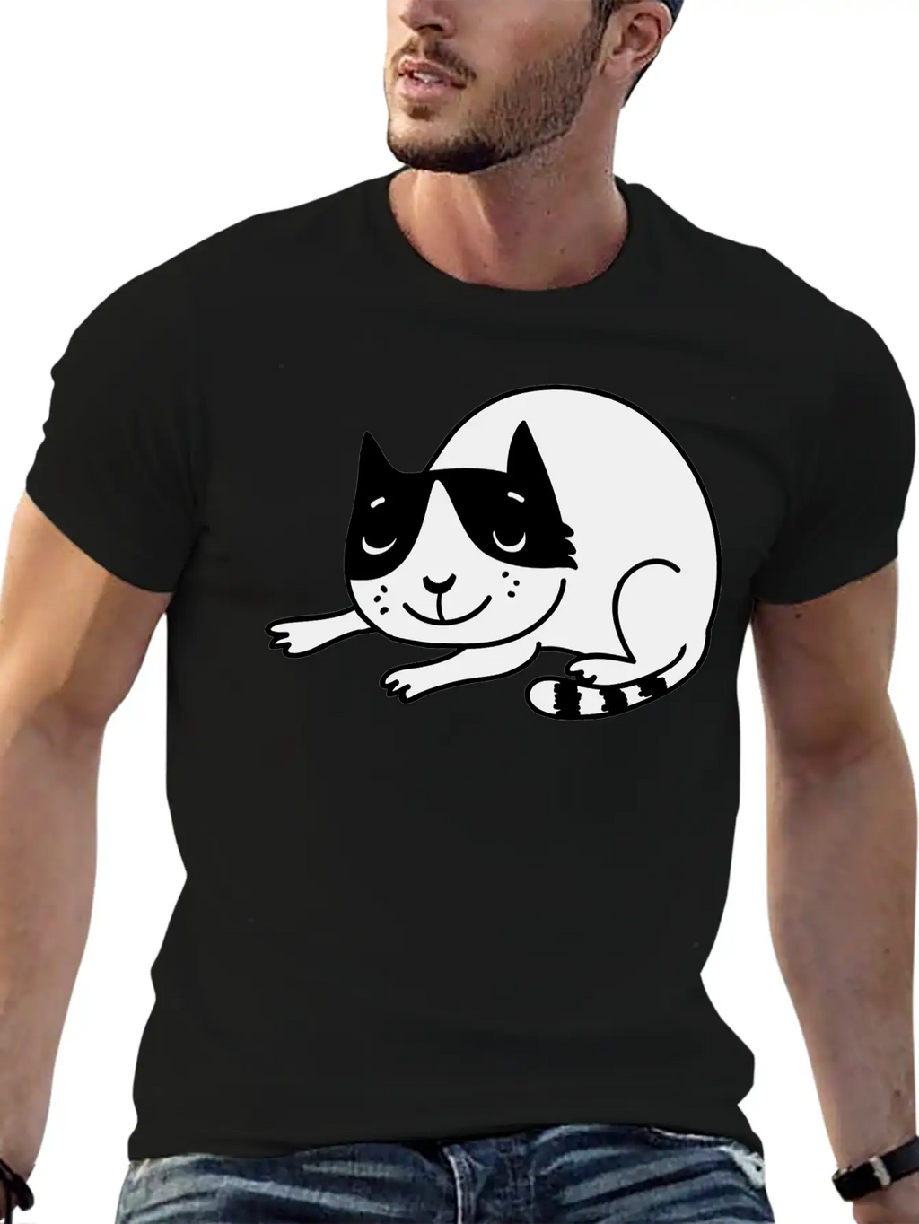 Sleeping Cat Unisex Casual T-Shirt – Clean Design For Daily Comfort