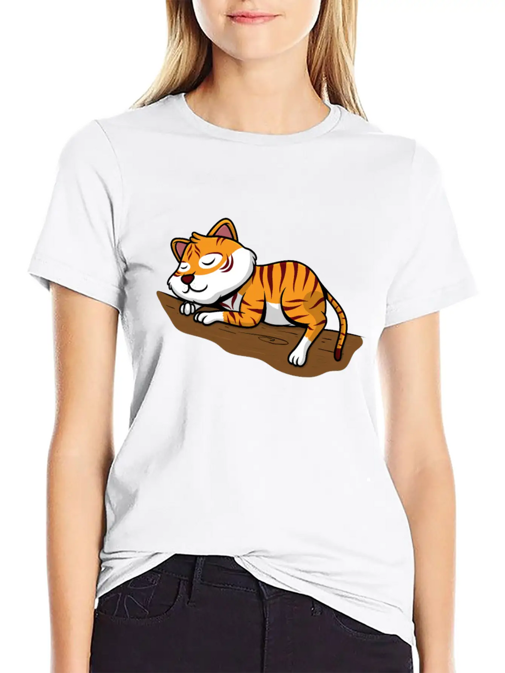 Sleeping Little Sweet Tiger Branch In The Jungle Classic Cotton Tee – Unisex Comfort For Any Season