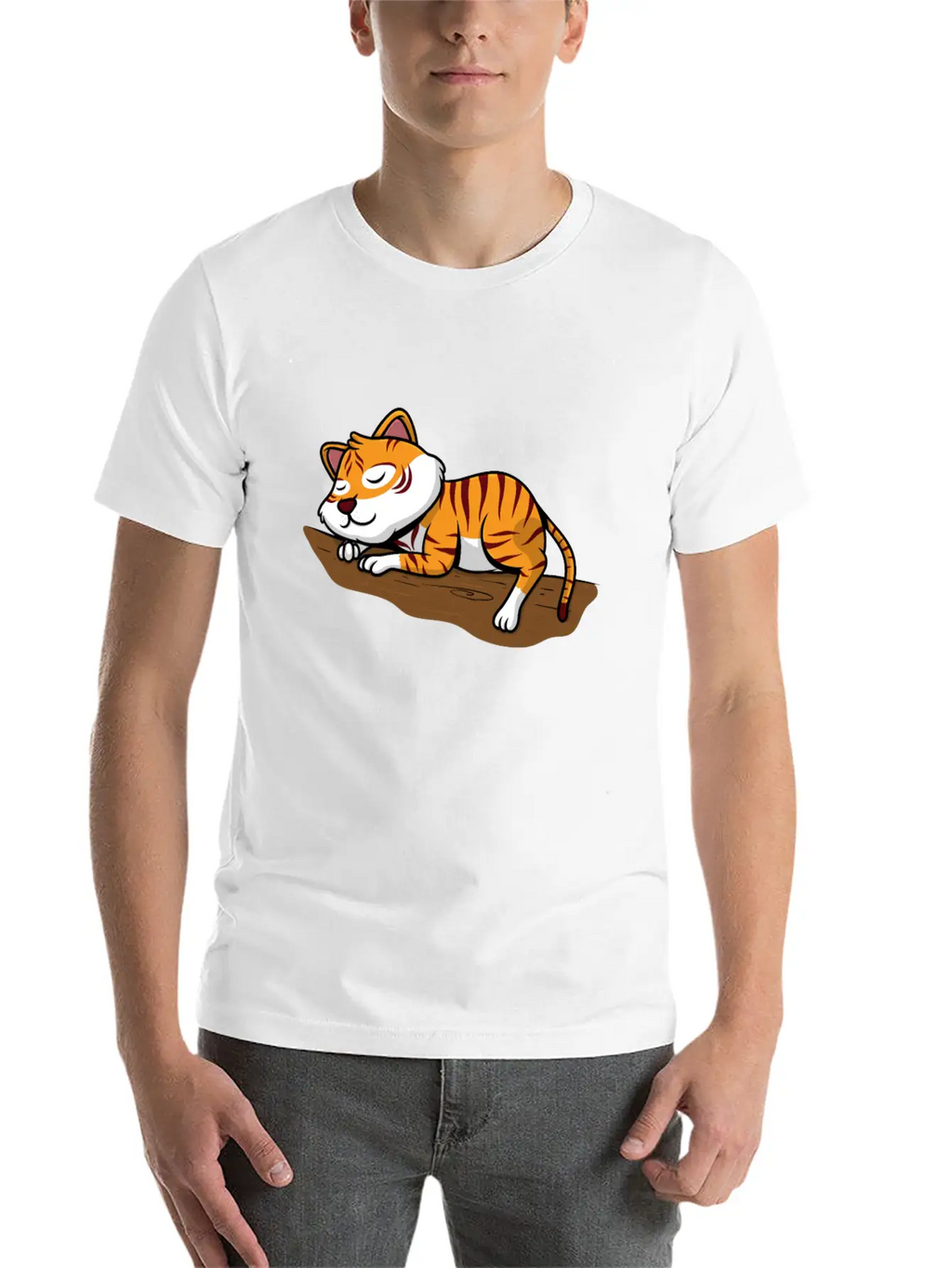 Sleeping Little Sweet Tiger Branch In The Jungle Classic Cotton Tee – Unisex Comfort For Any Season