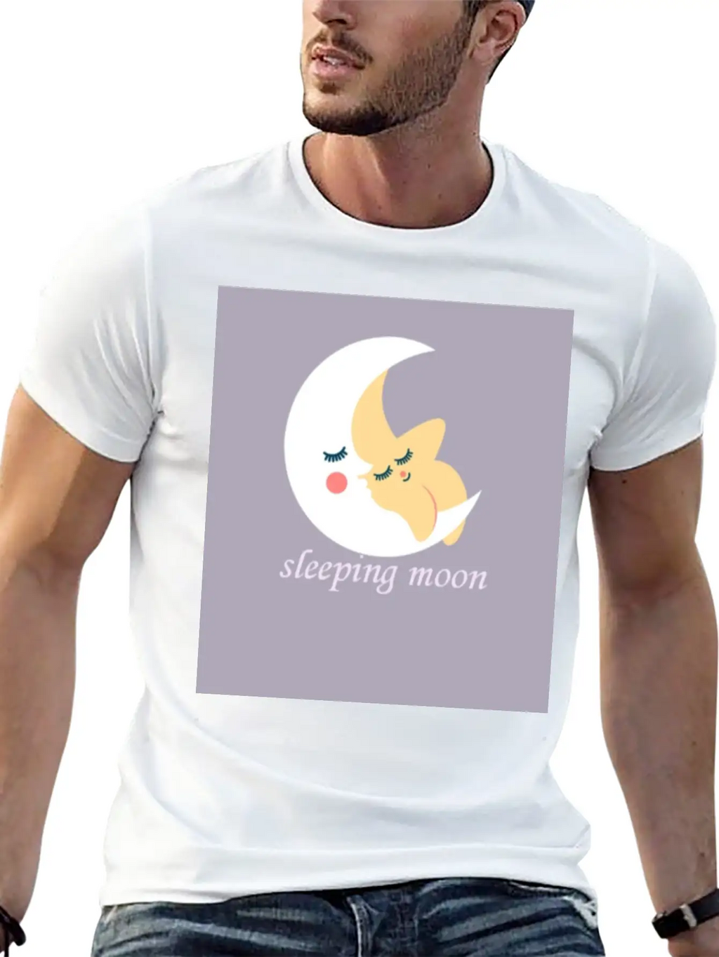 Sleeping Moon Classic Cotton Tee – Unisex Comfort For Any Season