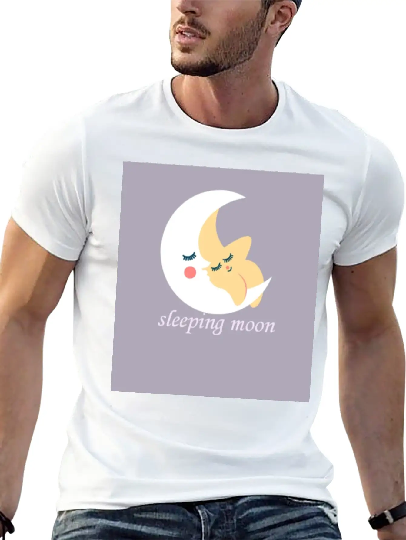 Sleeping Moon Classic Cotton Tee – Unisex Comfort For Any Season