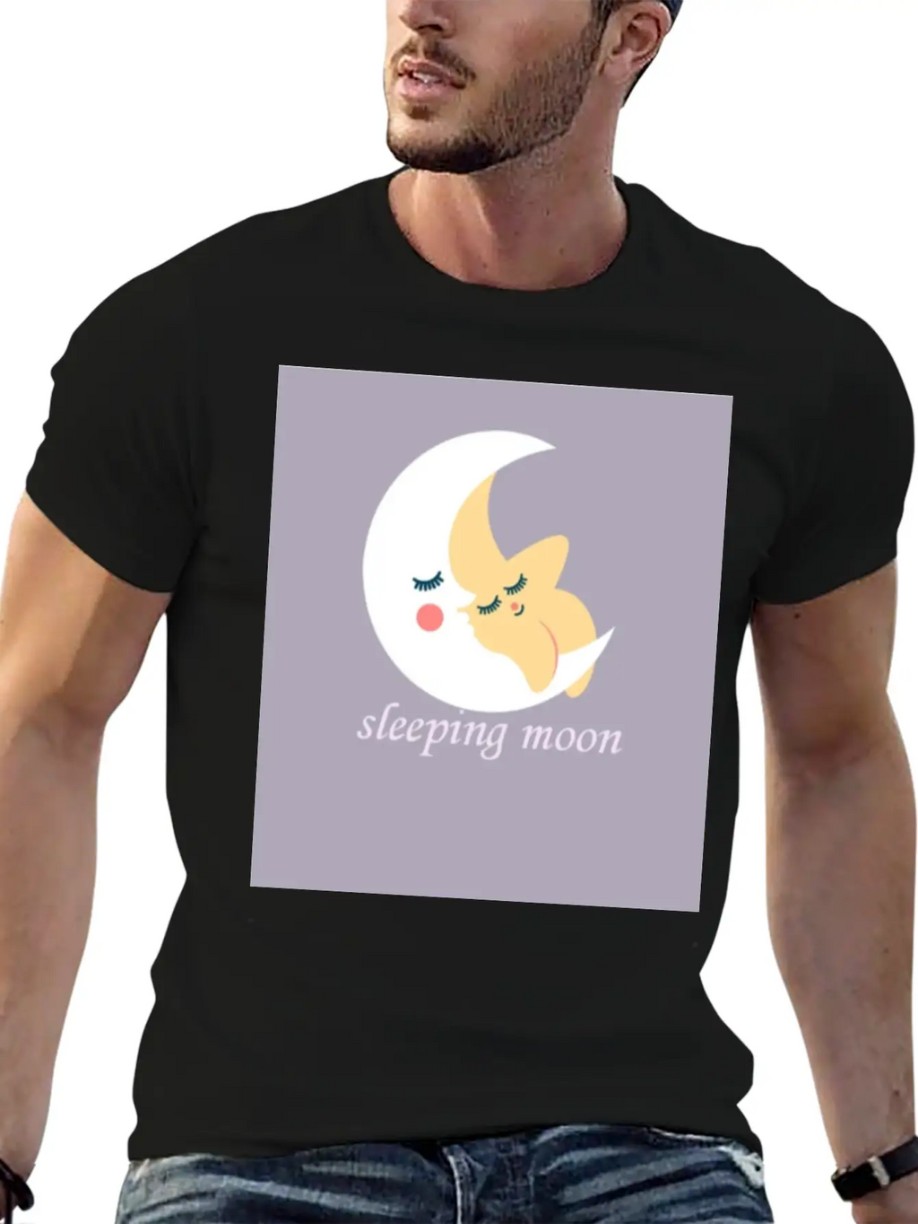 Sleeping Moon Classic Cotton Tee – Unisex Comfort For Any Season