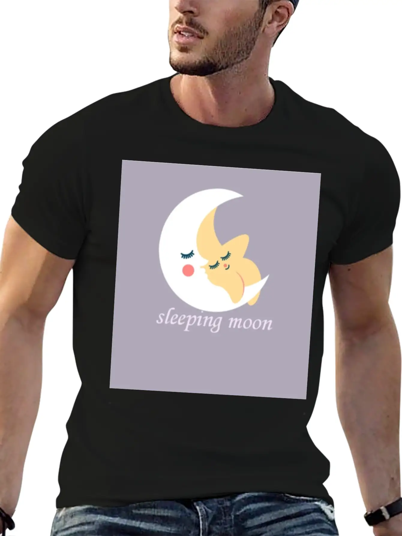 Sleeping Moon Classic Cotton Tee – Unisex Comfort For Any Season