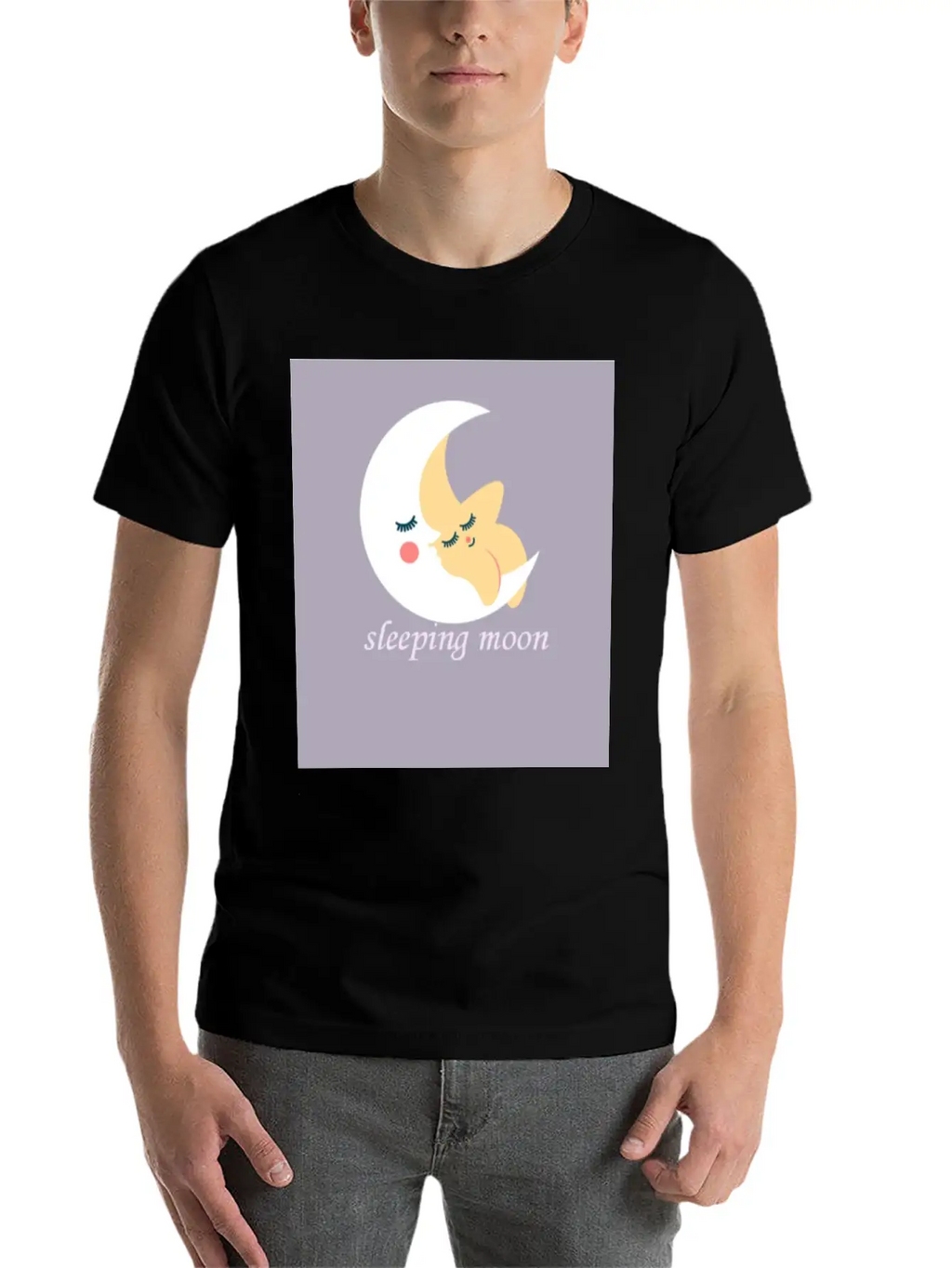 Sleeping Moon Classic Cotton Tee – Unisex Comfort For Any Season