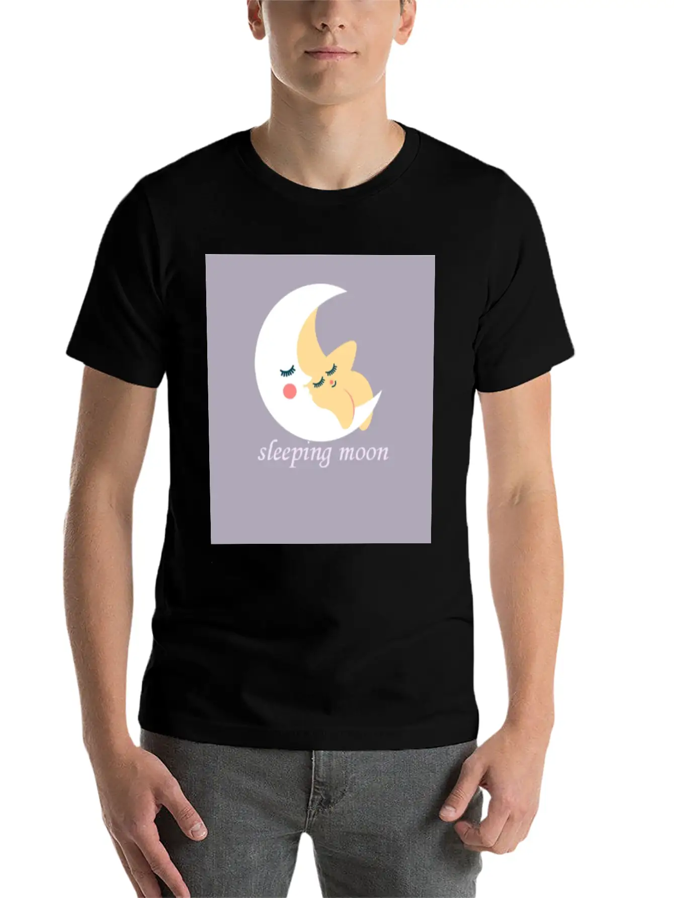 Sleeping Moon Classic Cotton Tee – Unisex Comfort For Any Season