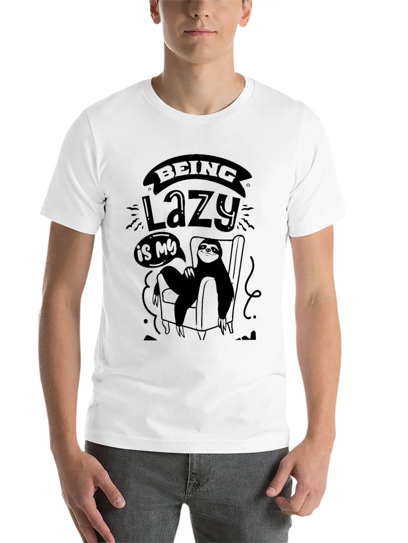 Sloth Funny Quote Cute Animal Stylish Everyday T-Shirt – Unisex Basic Cotton Tee