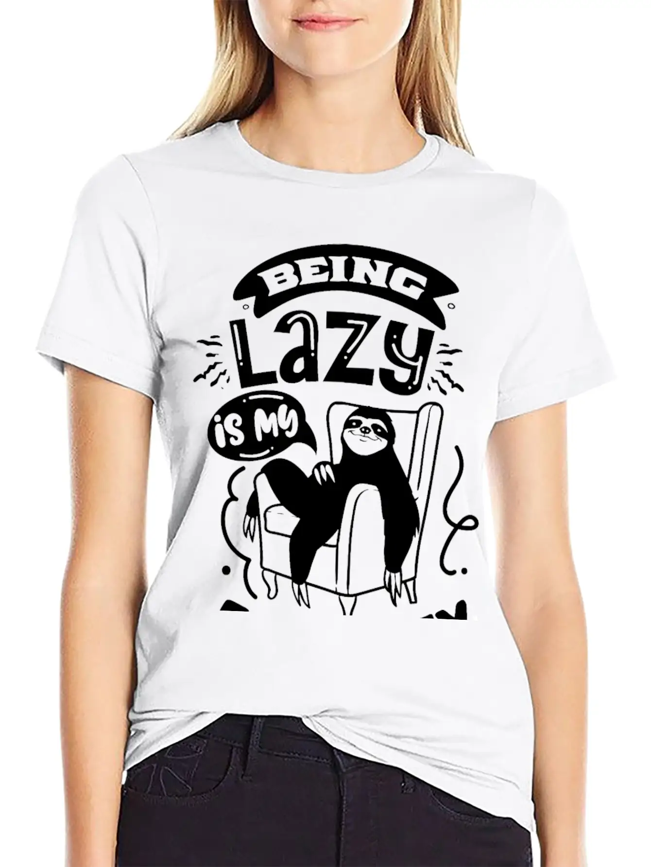 Sloth Funny Quote Cute Animal Stylish Everyday T-Shirt – Unisex Basic Cotton Tee