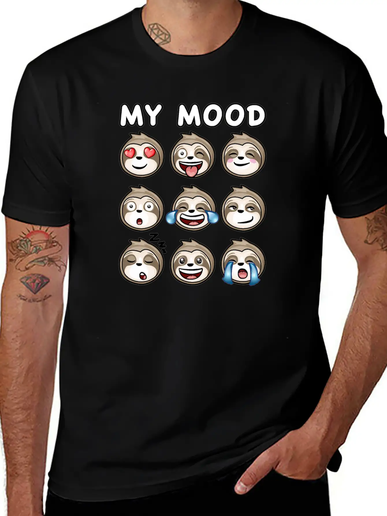 Sloth My Mood Funny Cute How I Feel Relaxed Everyday Tee – Lightweight And Durable Cotton