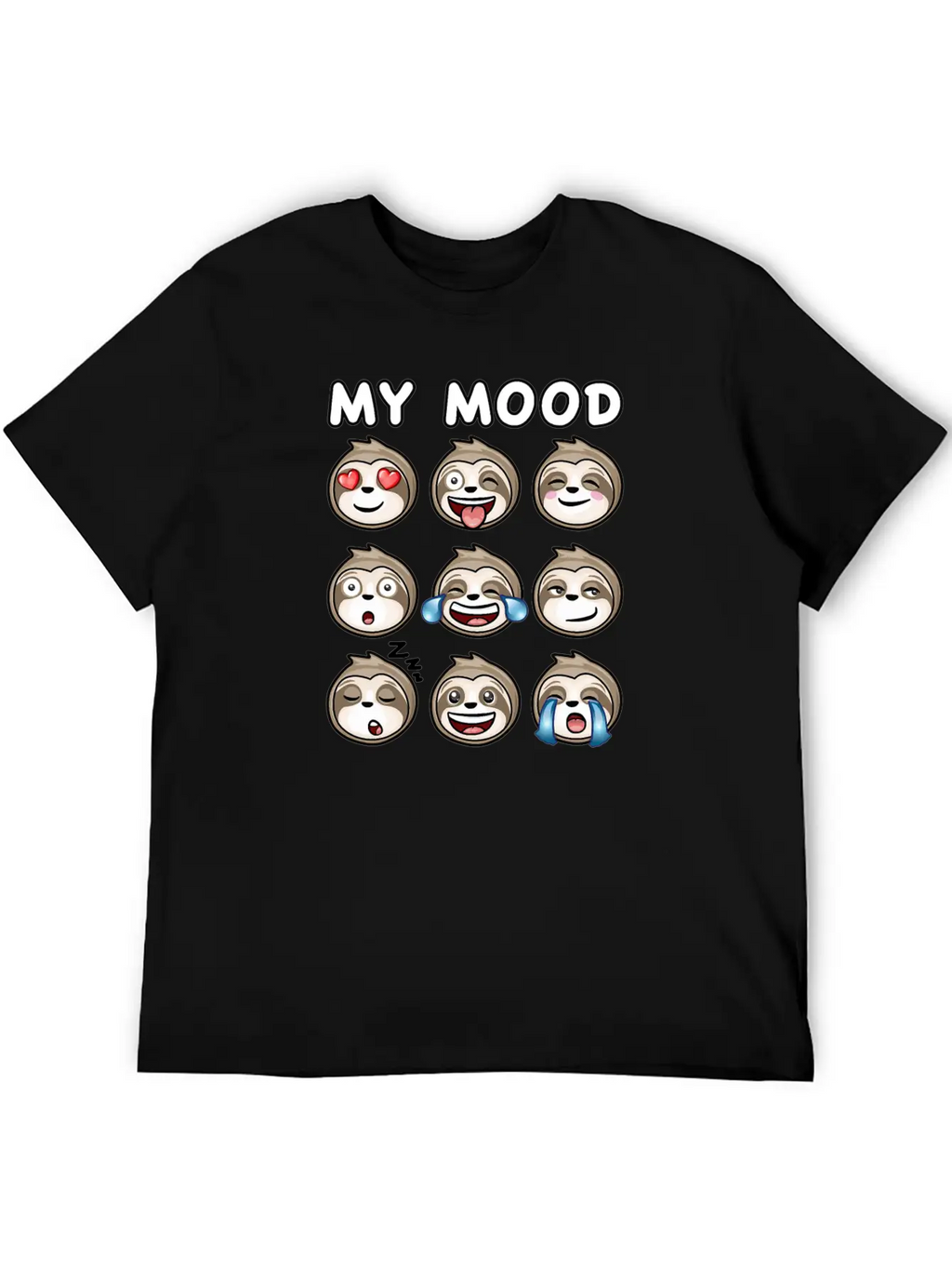 Sloth My Mood Funny Cute How I Feel Relaxed Everyday Tee – Lightweight And Durable Cotton