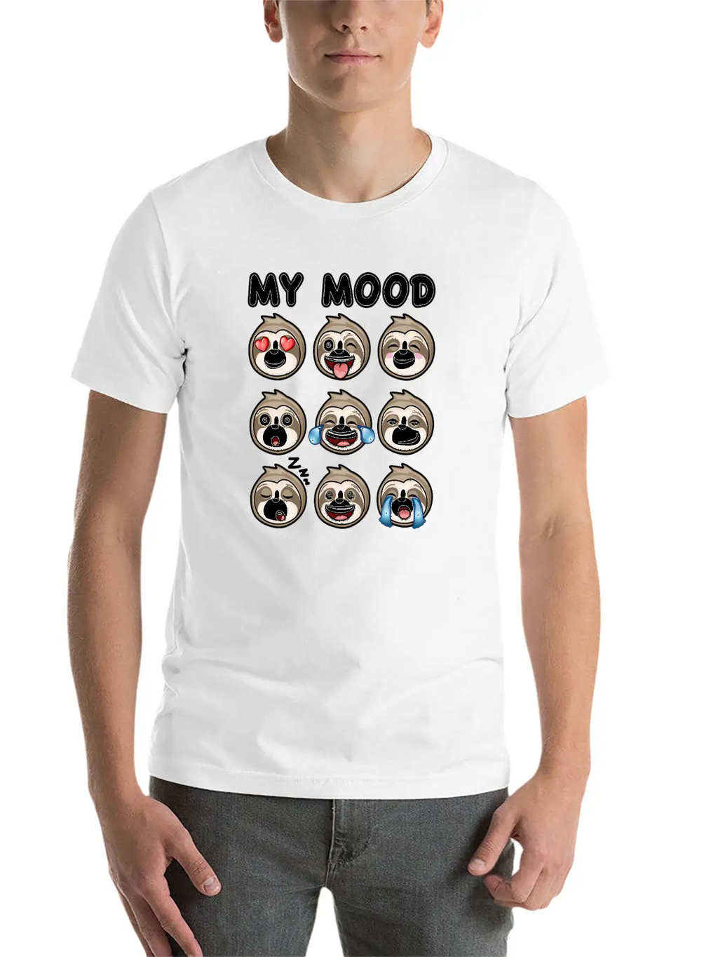 Sloth My Mood Funny Cute How I Feel Relaxed Everyday Tee – Lightweight And Durable Cotton
