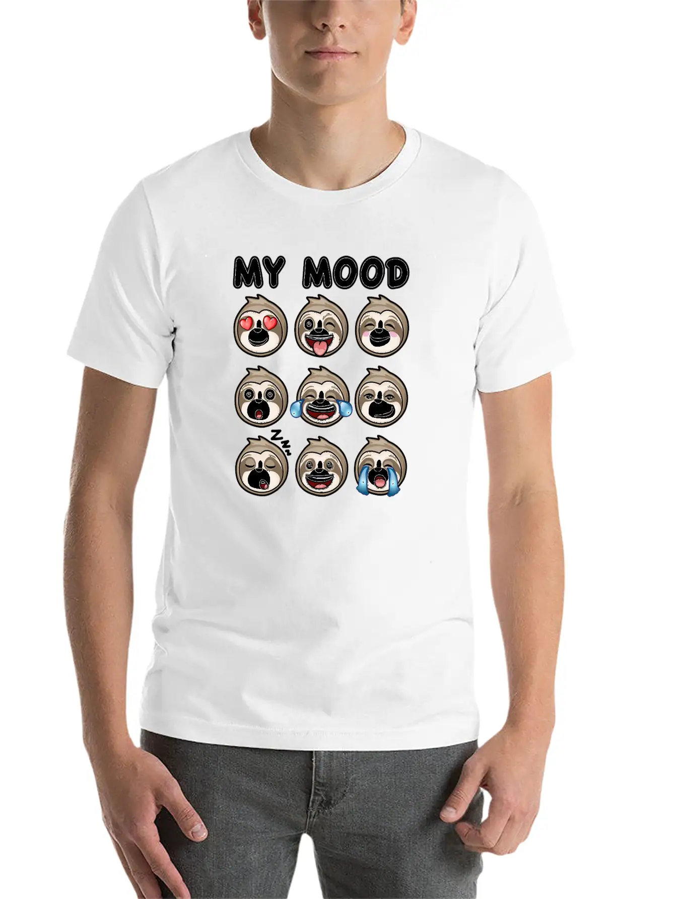 Sloth My Mood Funny Cute How I Feel Relaxed Everyday Tee – Lightweight And Durable Cotton