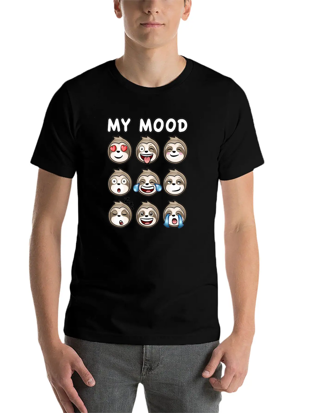 Sloth My Mood Funny Cute How I Feel Relaxed Everyday Tee – Lightweight And Durable Cotton