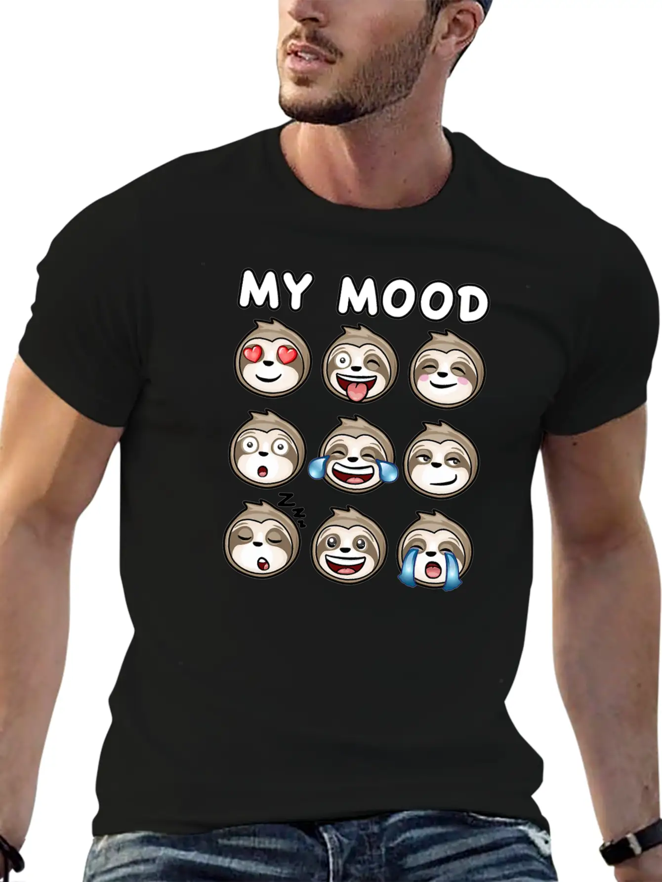 Sloth My Mood Funny Cute How I Feel Relaxed Everyday Tee – Lightweight And Durable Cotton