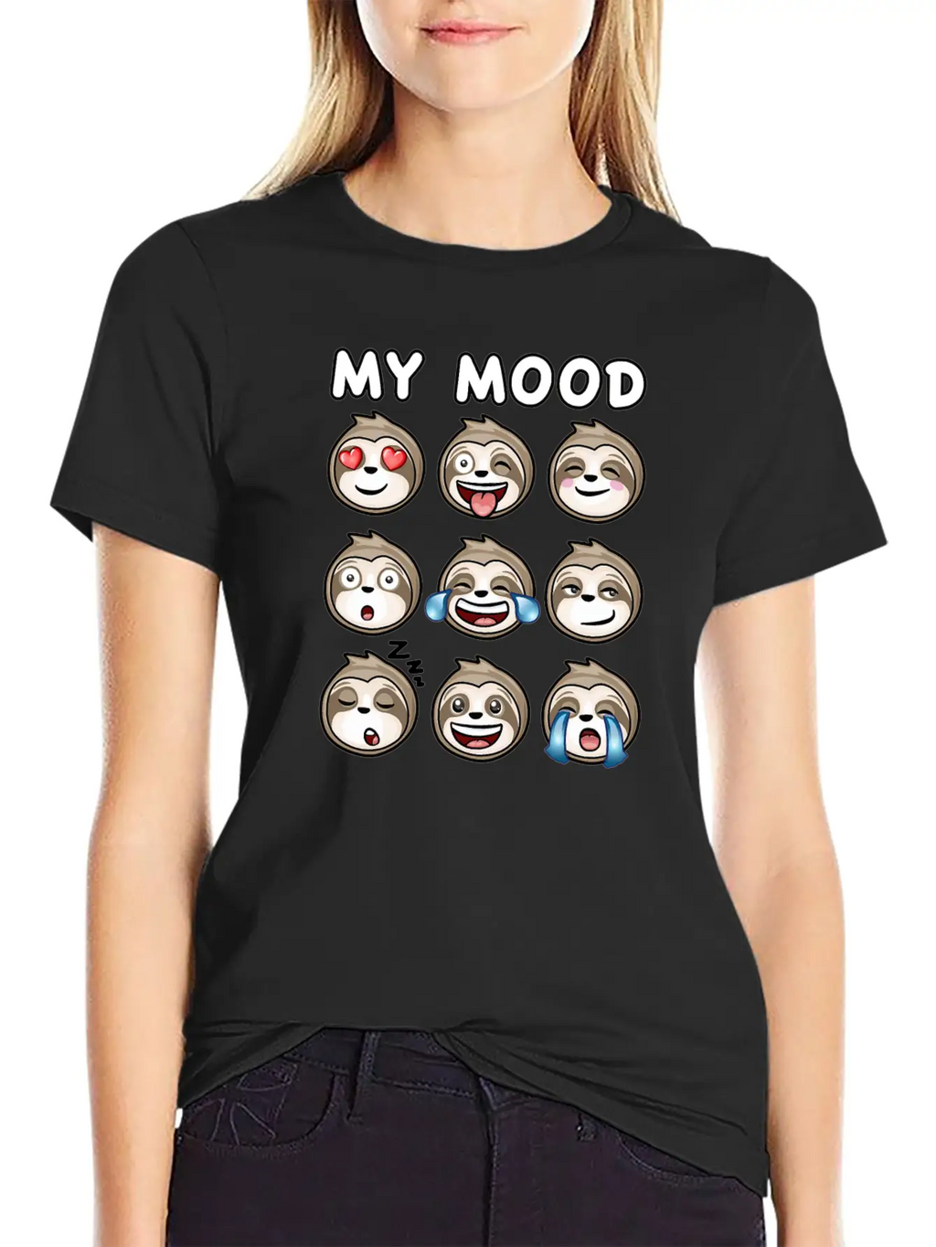 Sloth My Mood Funny Cute How I Feel Relaxed Everyday Tee – Lightweight And Durable Cotton