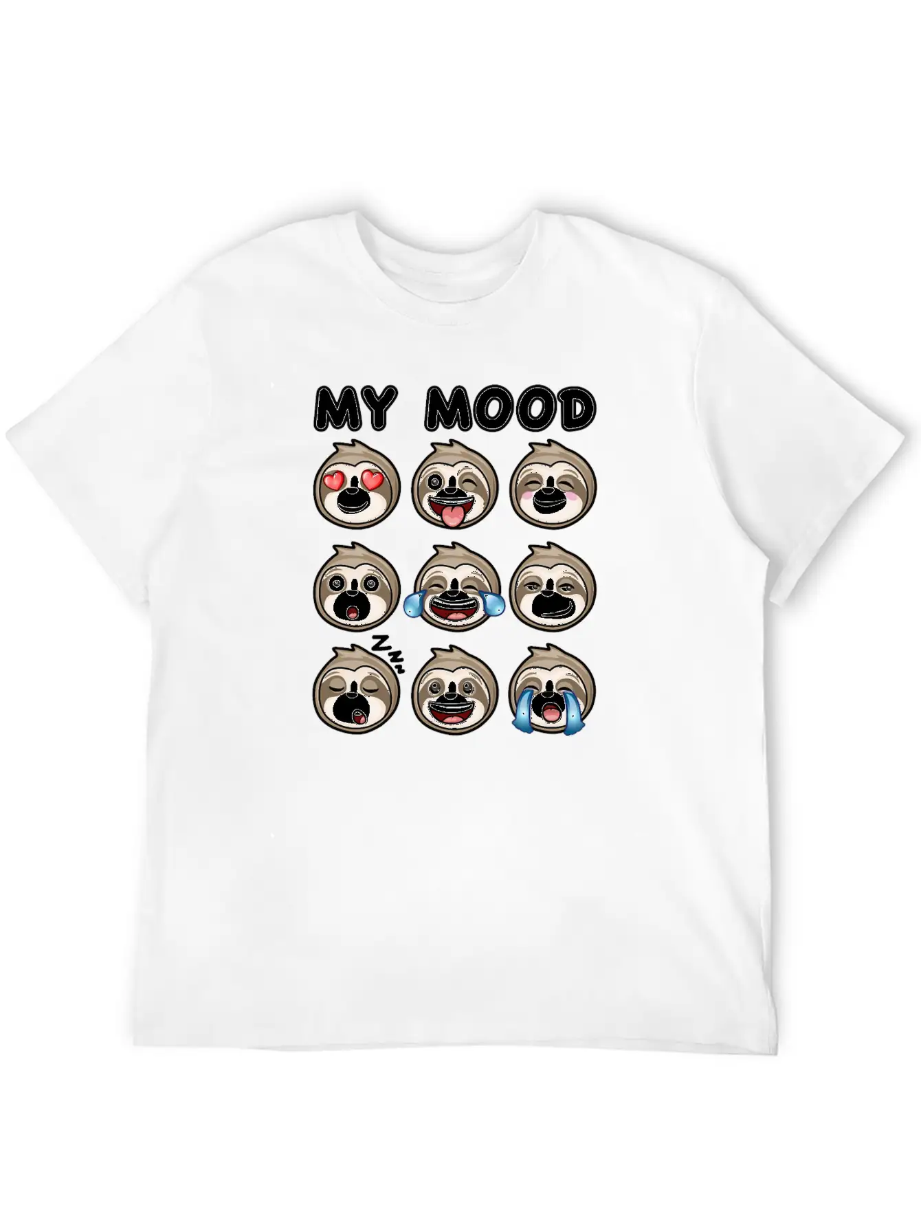 Sloth My Mood Funny Cute How I Feel Relaxed Everyday Tee – Lightweight And Durable Cotton