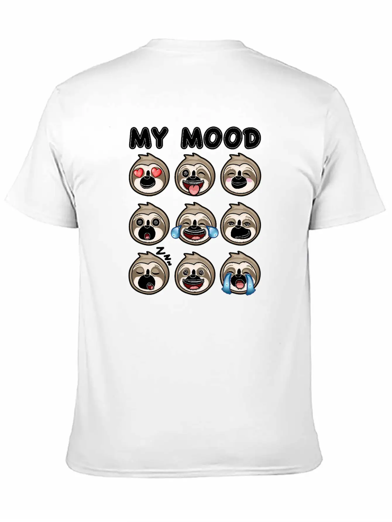 Sloth My Mood Funny Cute How I Feel Relaxed Everyday Tee – Lightweight And Durable Cotton